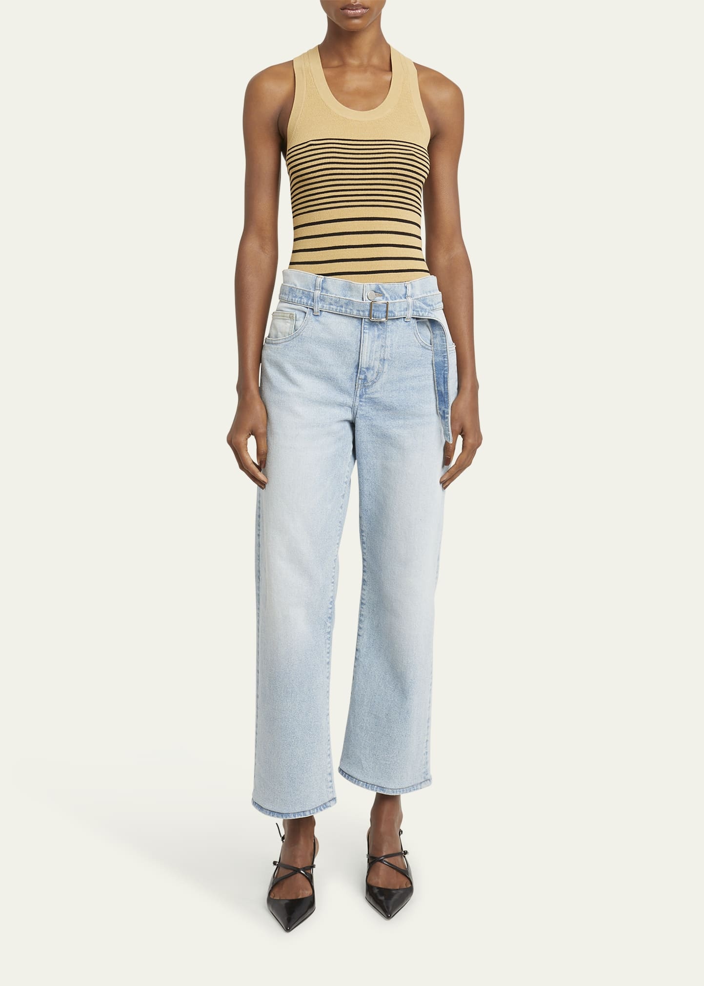 Roberts Stripe Ribbed Matte Tank Top - 2