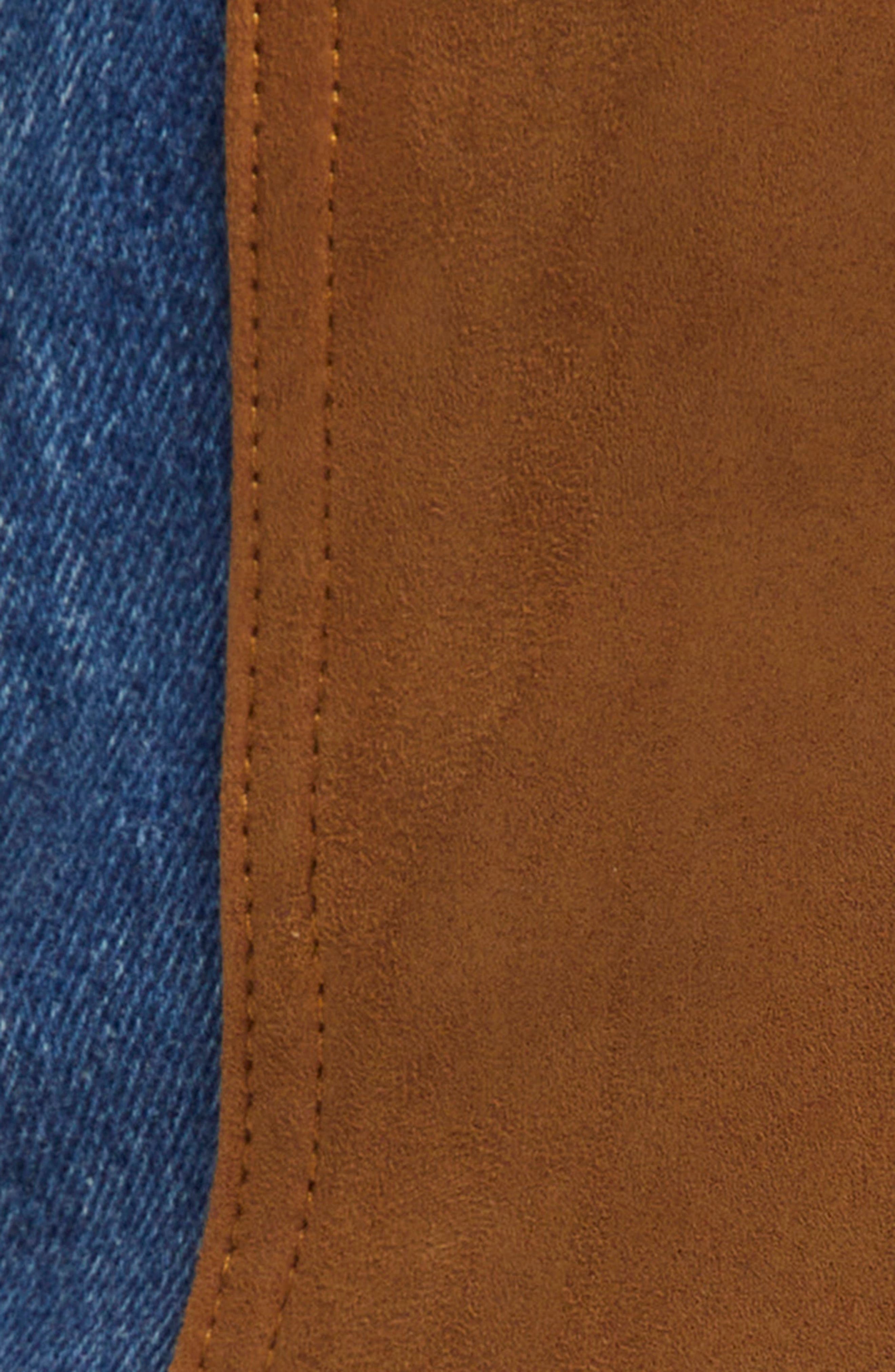 Stella McCartney Denim & Faux Suede Straight Leg Carpenter Jeans in 4090 - 7