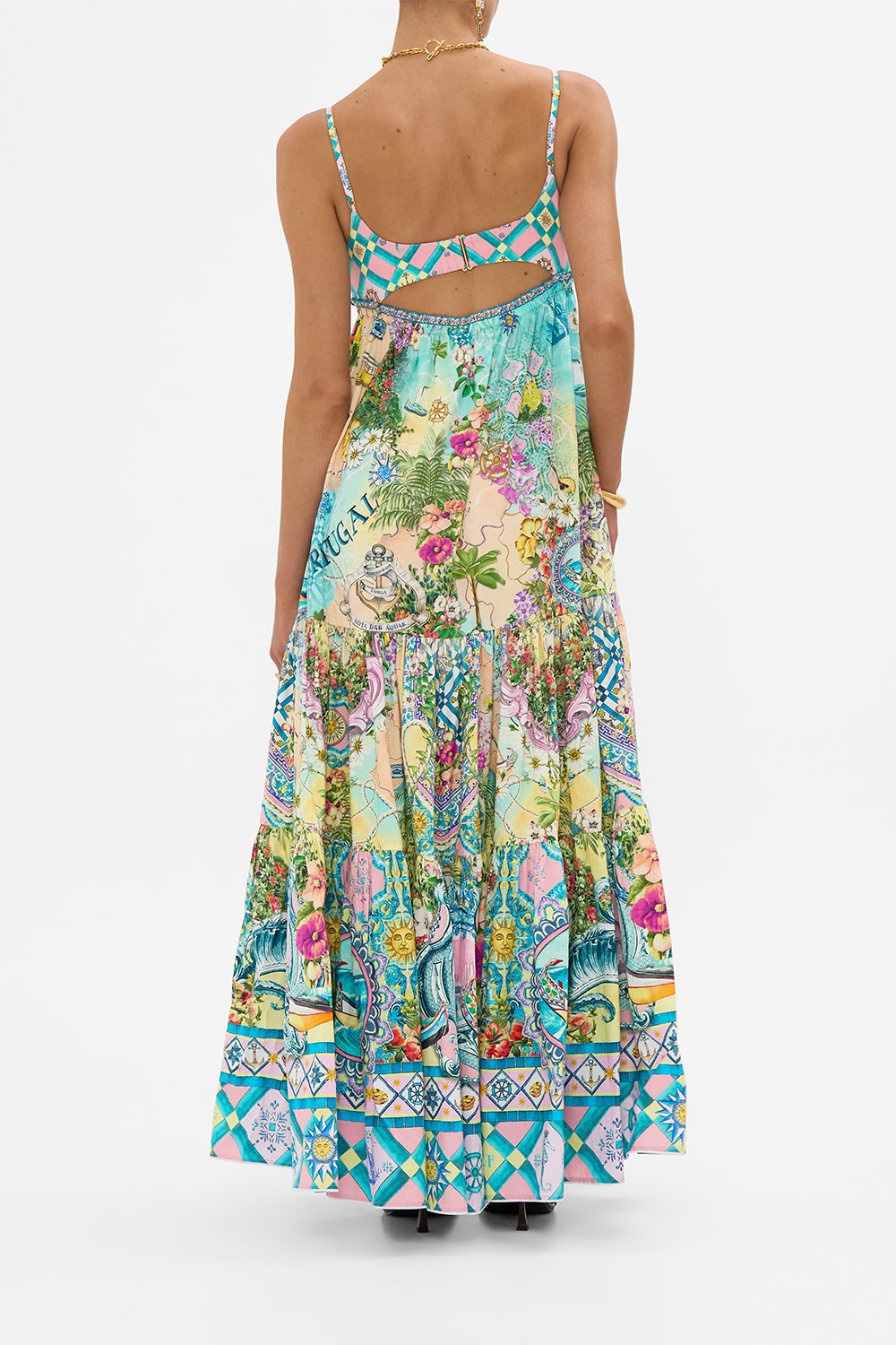 LONG DRESS WITH JERSEY BODICE - 3