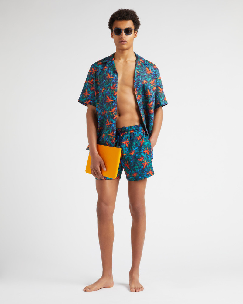 MEN STRETCH SHORT SWIM SHORTS TROPICAL FLOWERS 5