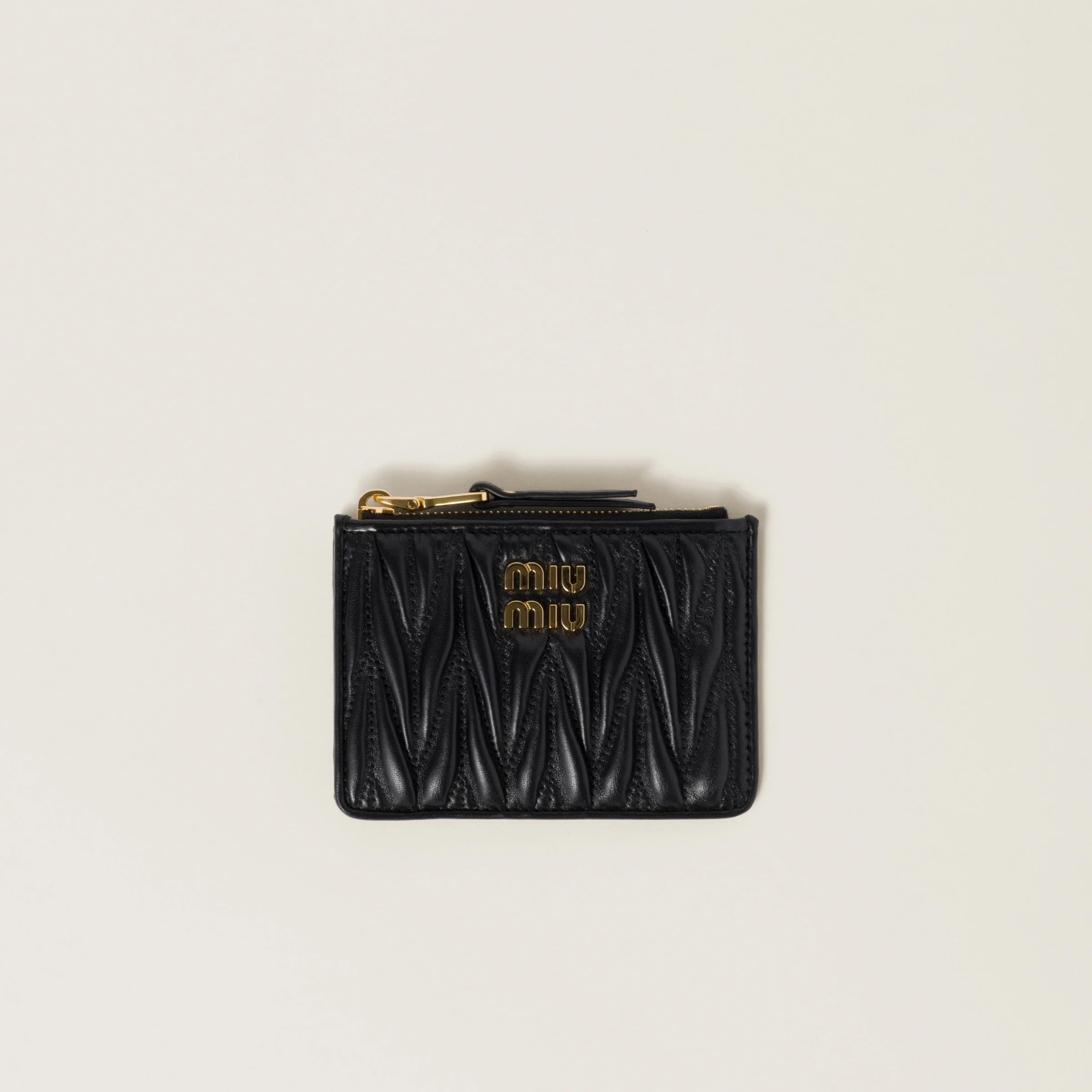 Matelassé nappa leather card holder - 1