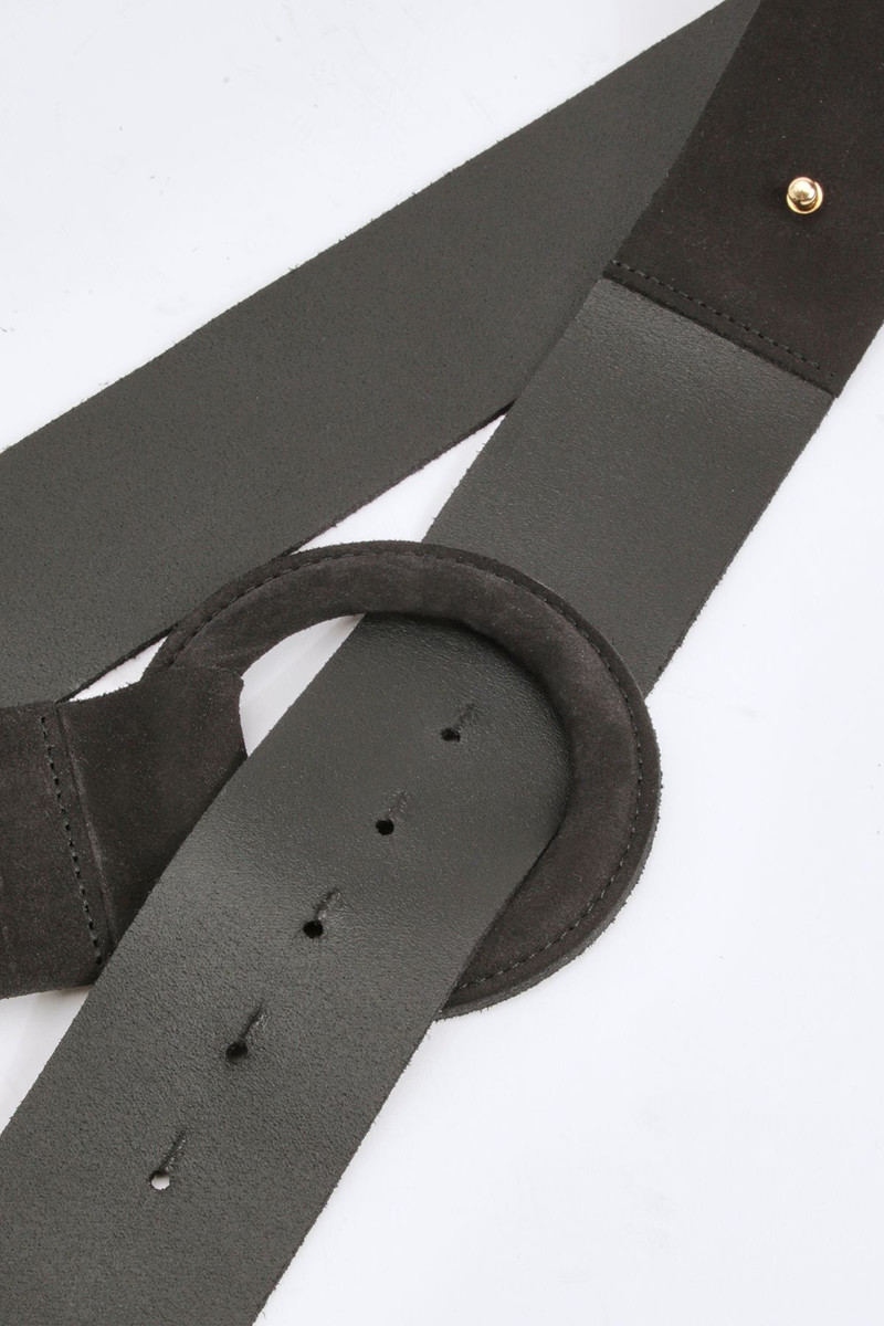Suede Ring Detail Chunky Belt 4