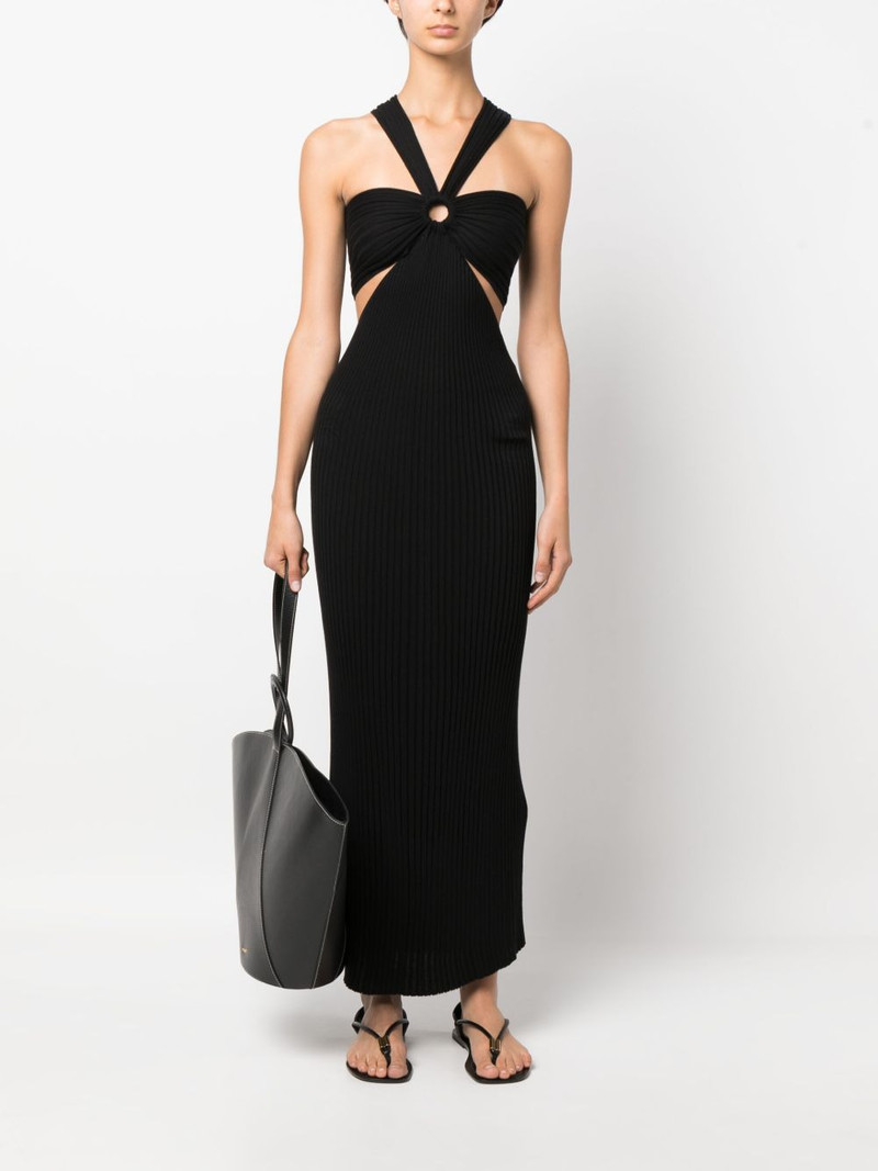 ba&sh gathered ribbed-knit maxi dress outlook