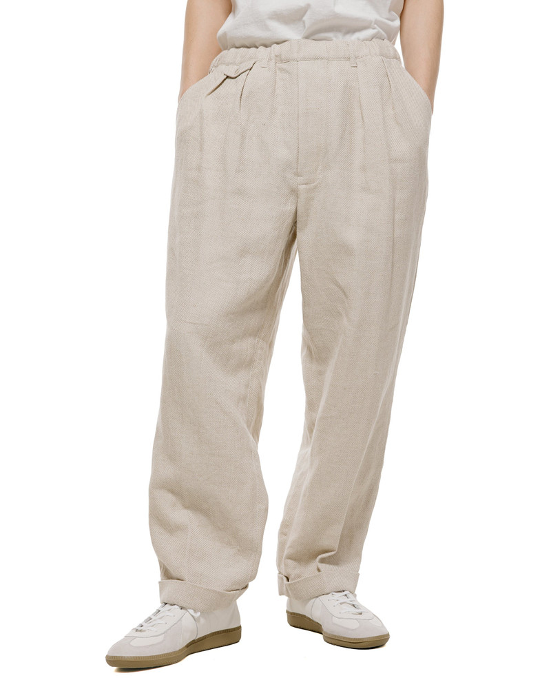 BEAMS PLUS 2Pleats Relax Trousers Linen Cotton Off White outlook
