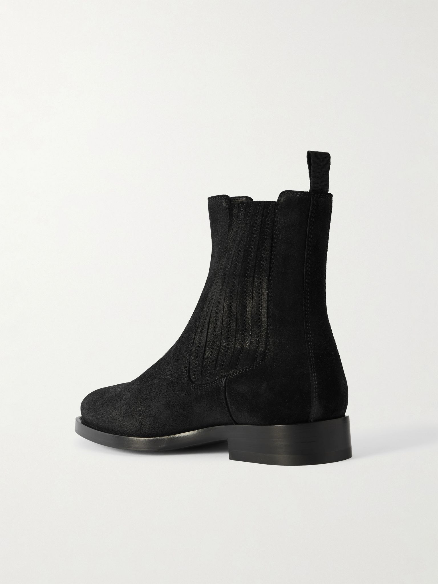 Waxed-Suede Chelsea Boots Black - 4
