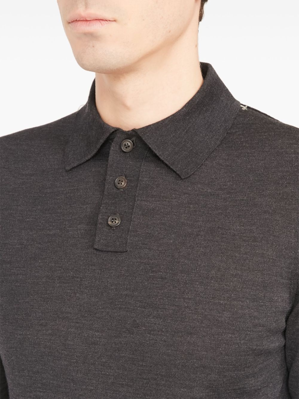 wool polo jumper - 7