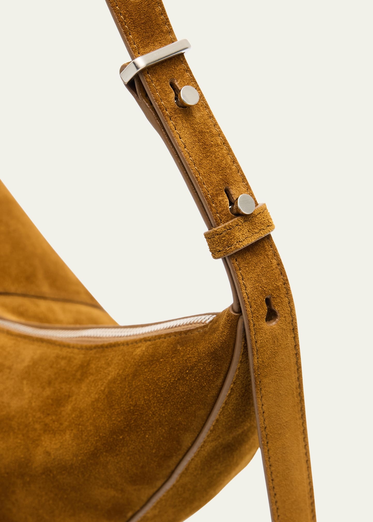 Slide Zip Suede Shoulder Bag - 5