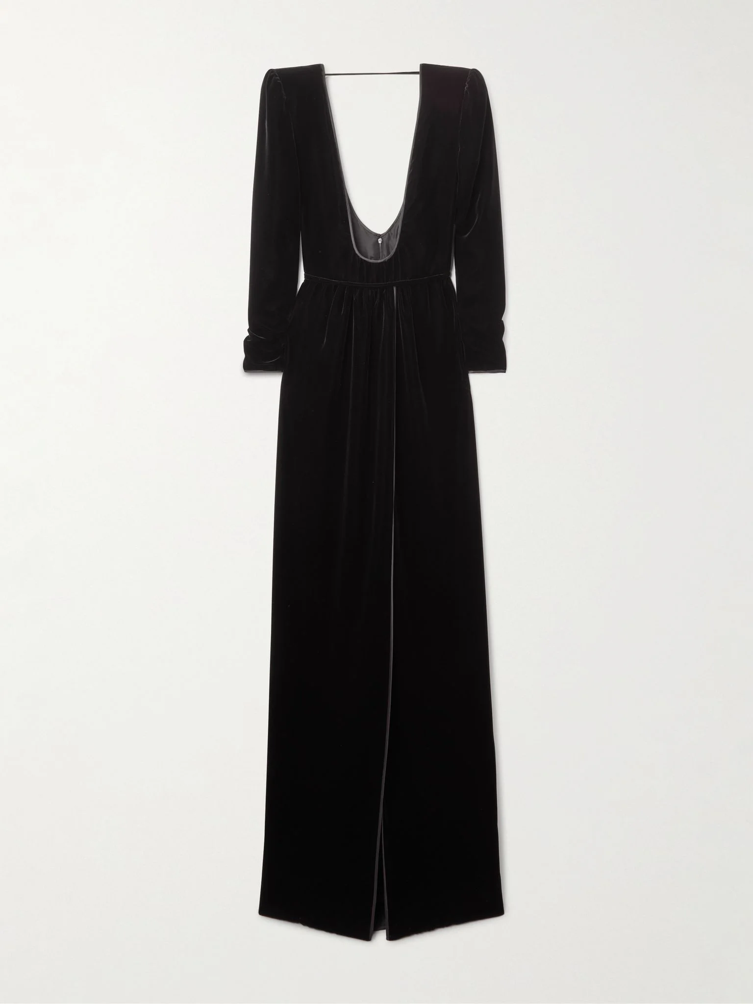 Open-back velvet gown Black - 1