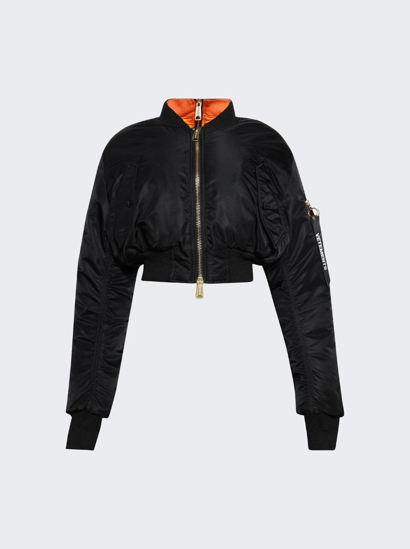 Cropped Bomber Jacket Black 1