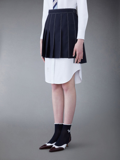 Thom Browne striped pleated wool miniskirt outlook