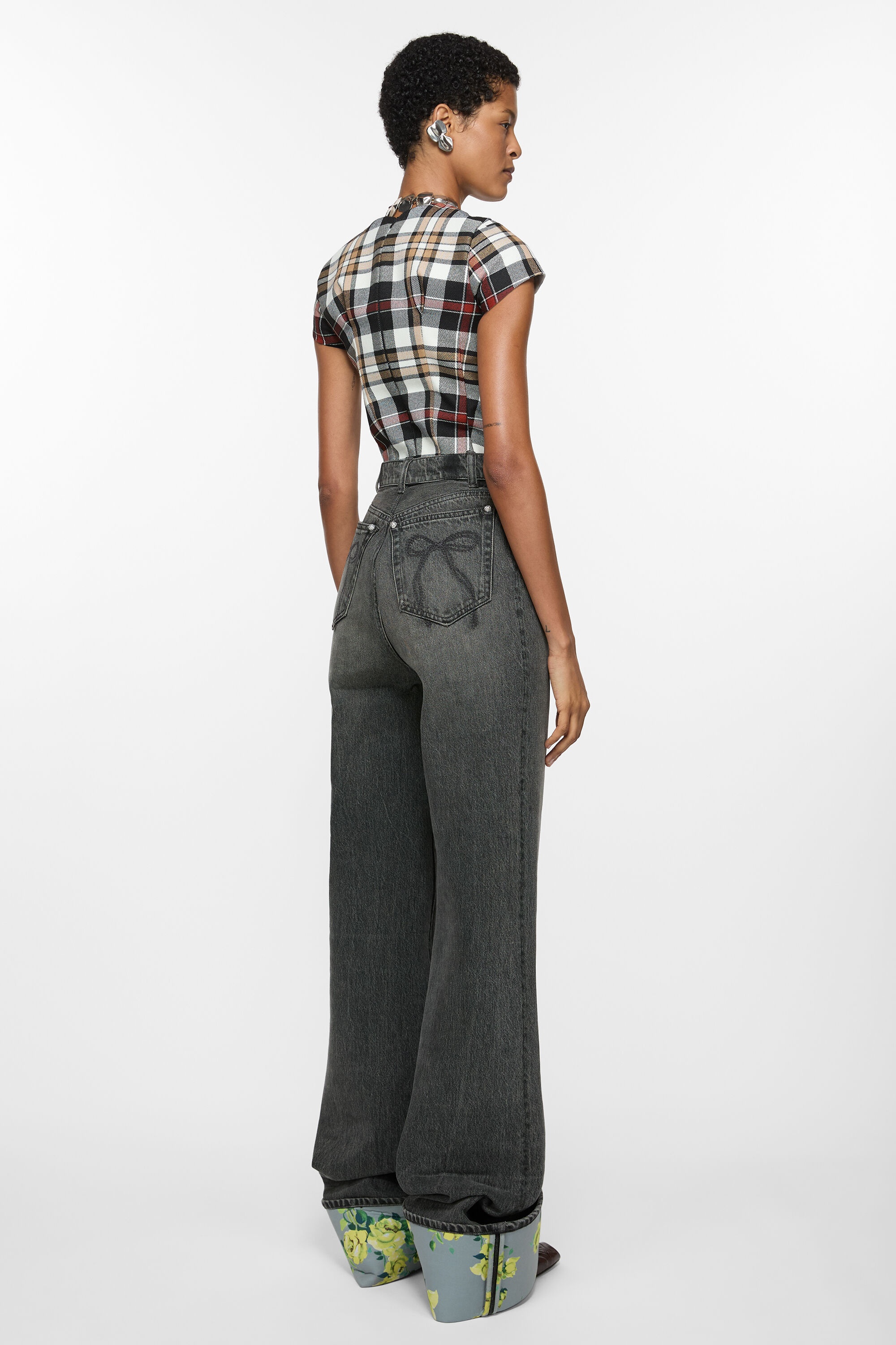 Denim bonded trousers - Anthracite grey - 3