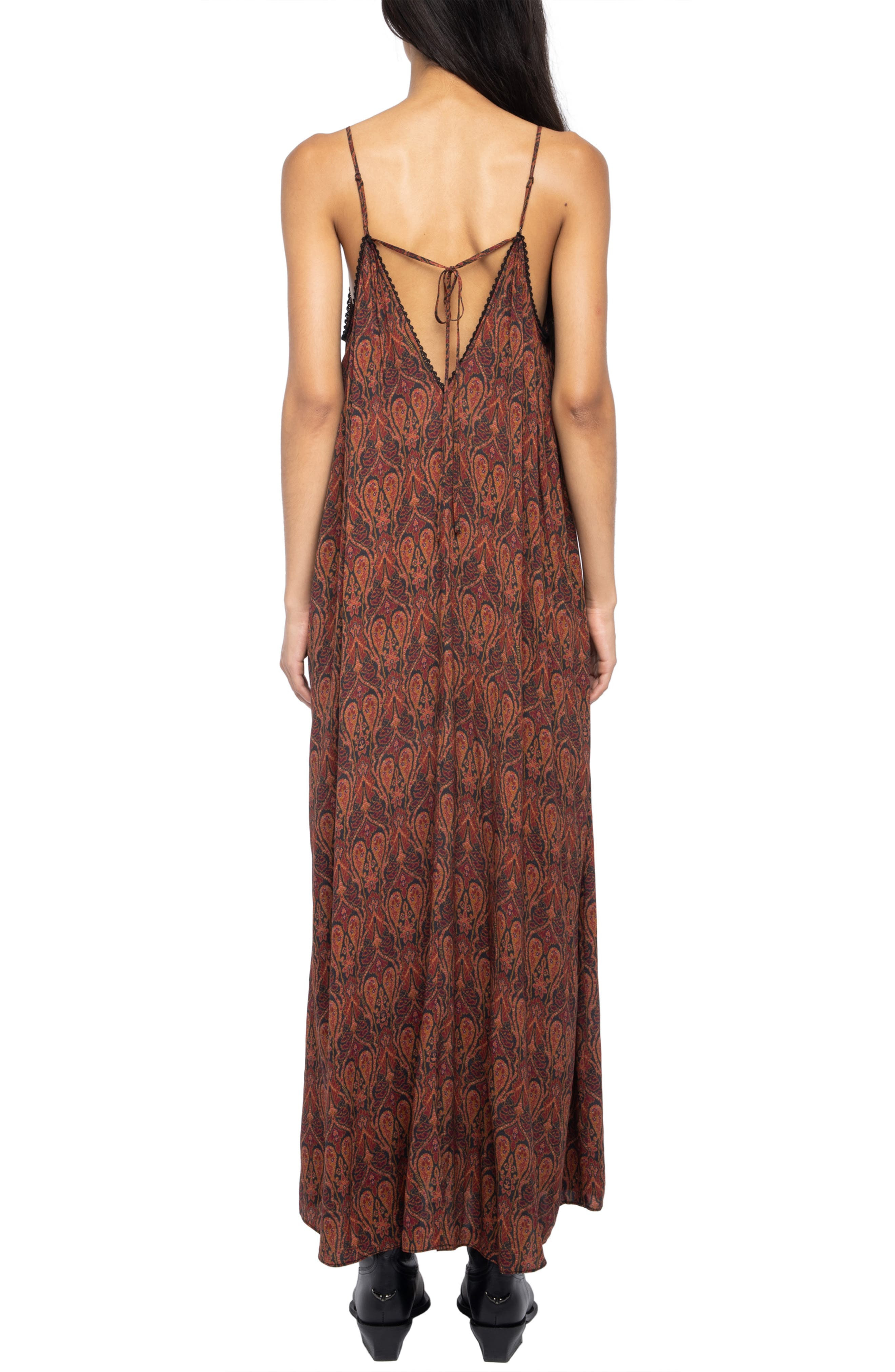 Zadig & Voltaire Ristym Paisley Print Slipdress in Black at Nordstrom - 2
