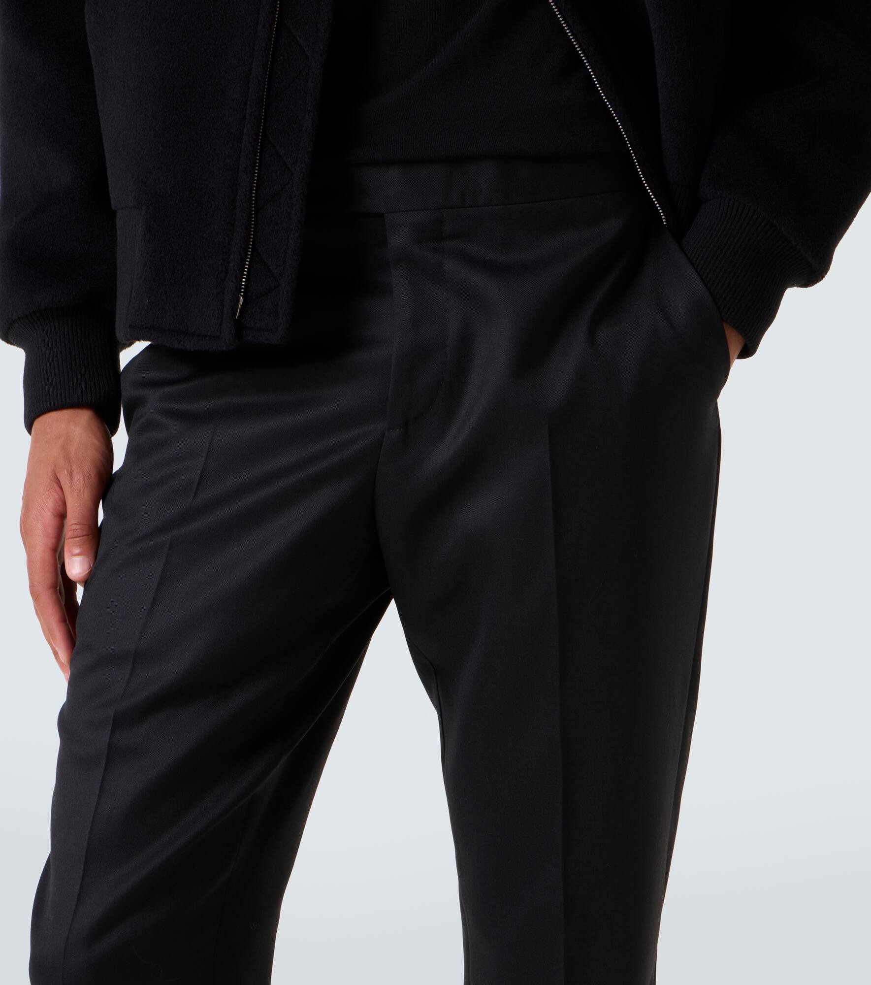 Single-pleated wool straight pants - 5