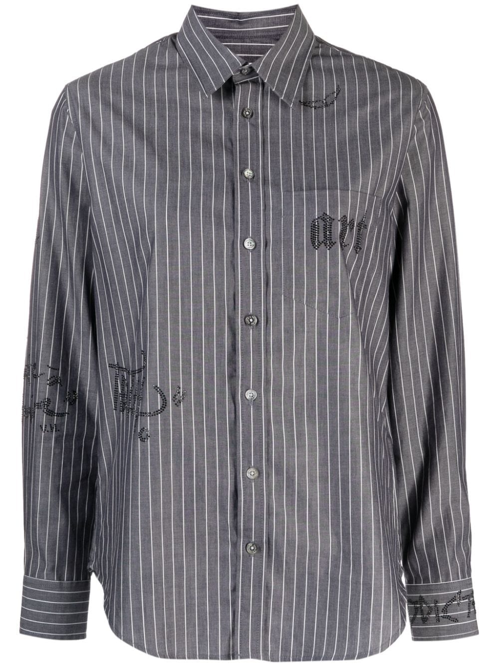 Taskiz rhinestone-embellished striped shirt - 1