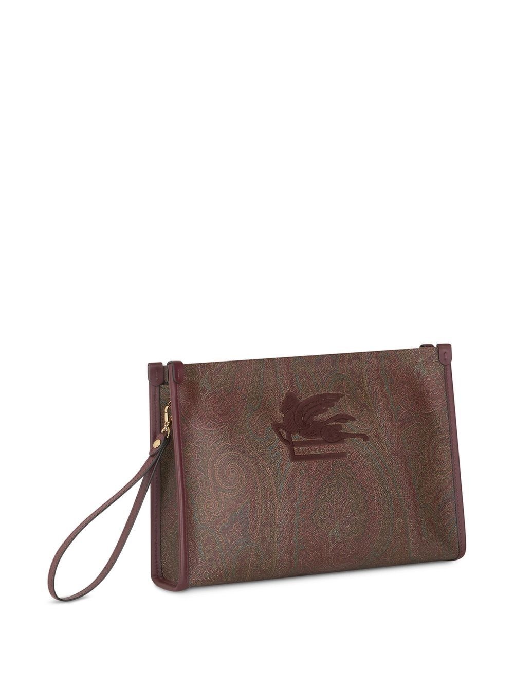paisley-print embroidered pouch - 6