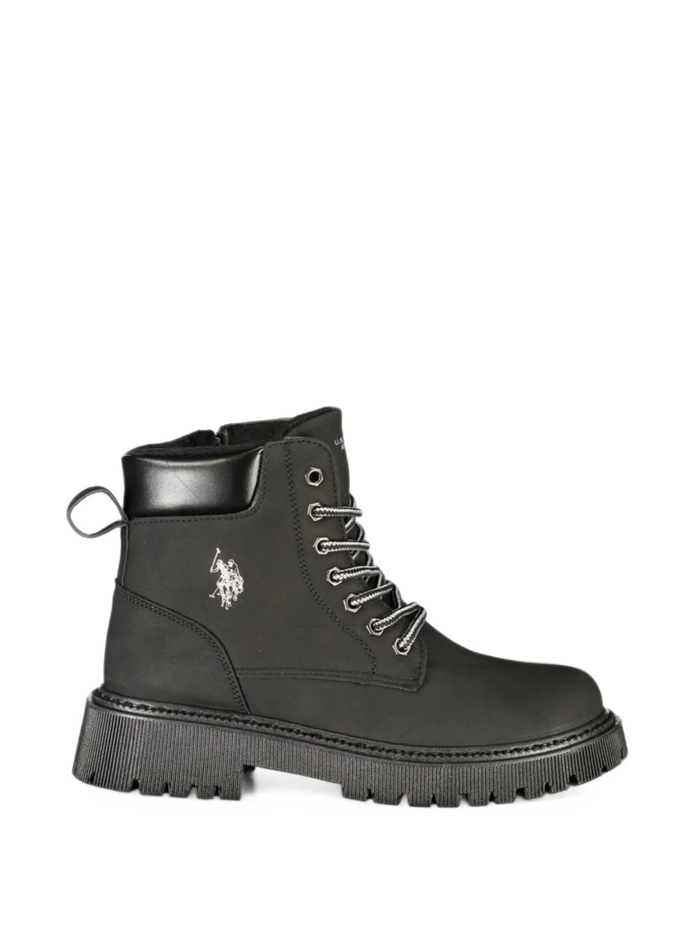 logo-embroidered lace-up ankle boots - 1