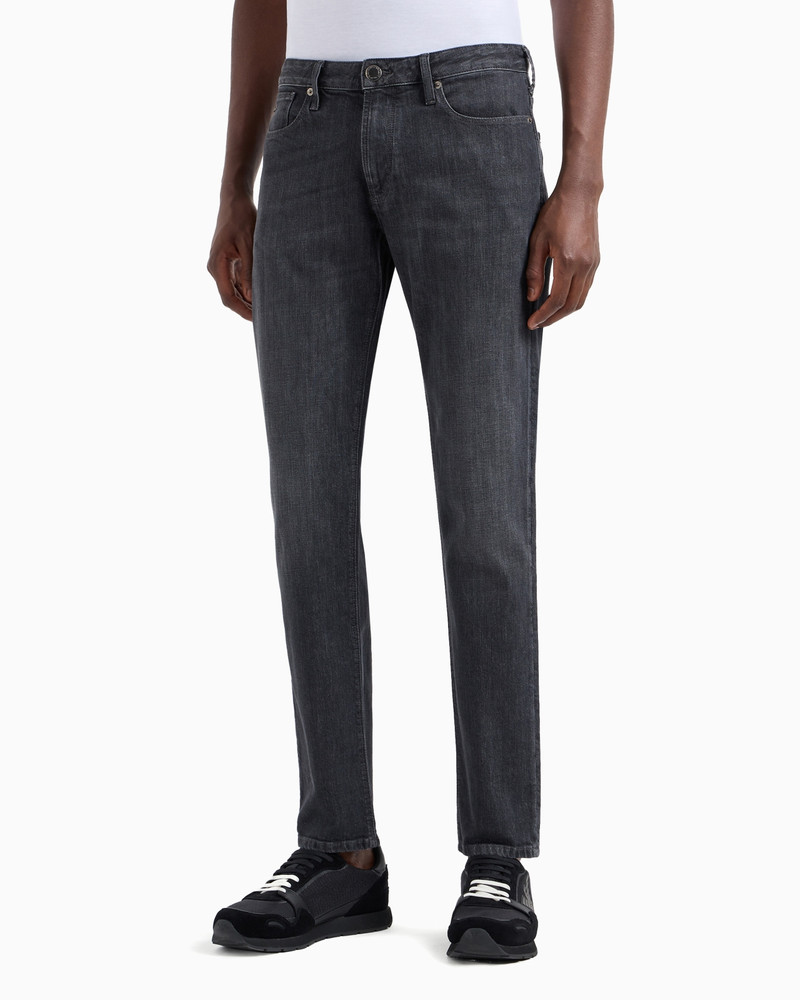 EMPORIO ARMANI J06 Slim-fit, twill-melange jeans in 10 oz comfort denim outlook