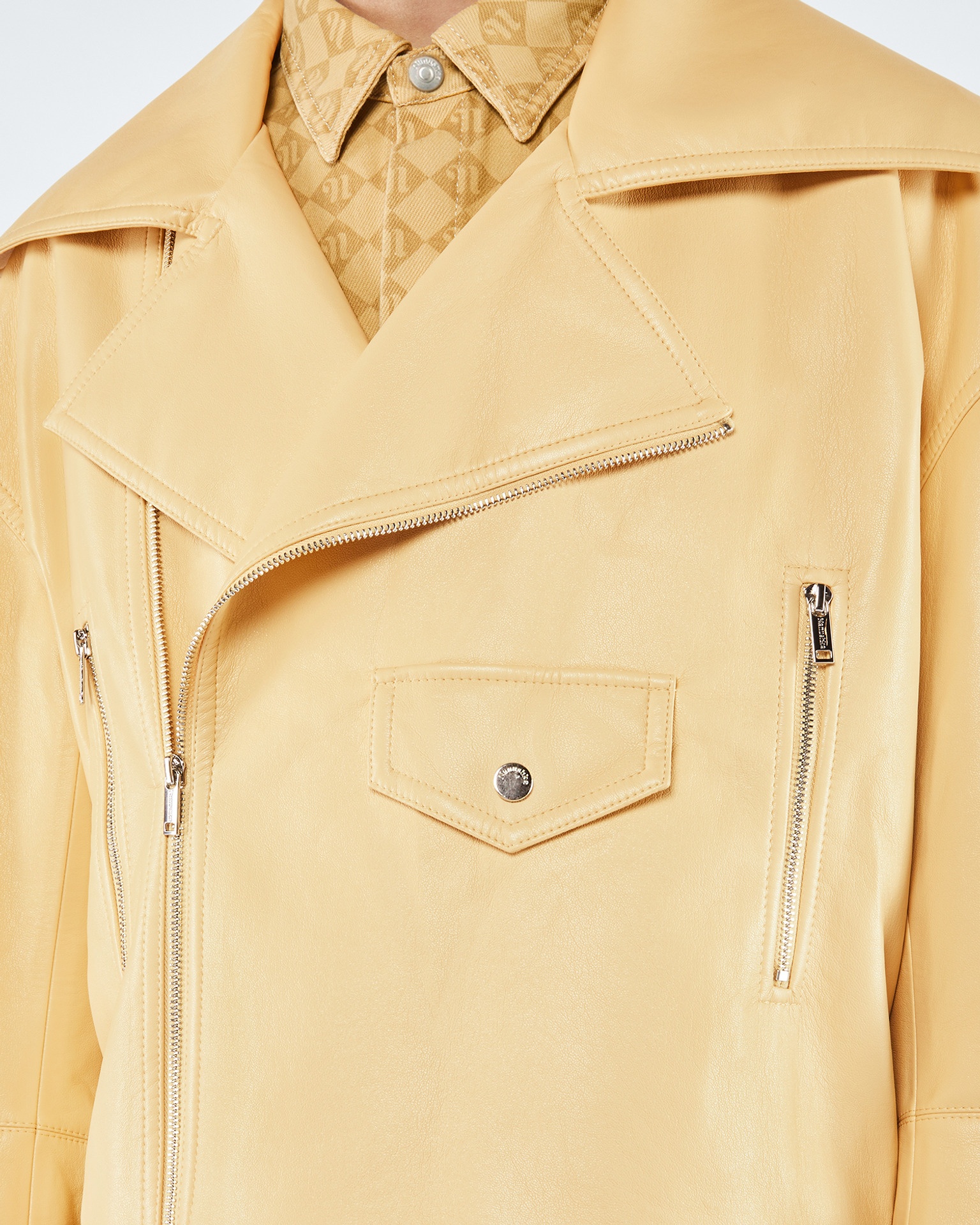 BERTI - Regenerated leather jacket - Vintage creme - 4