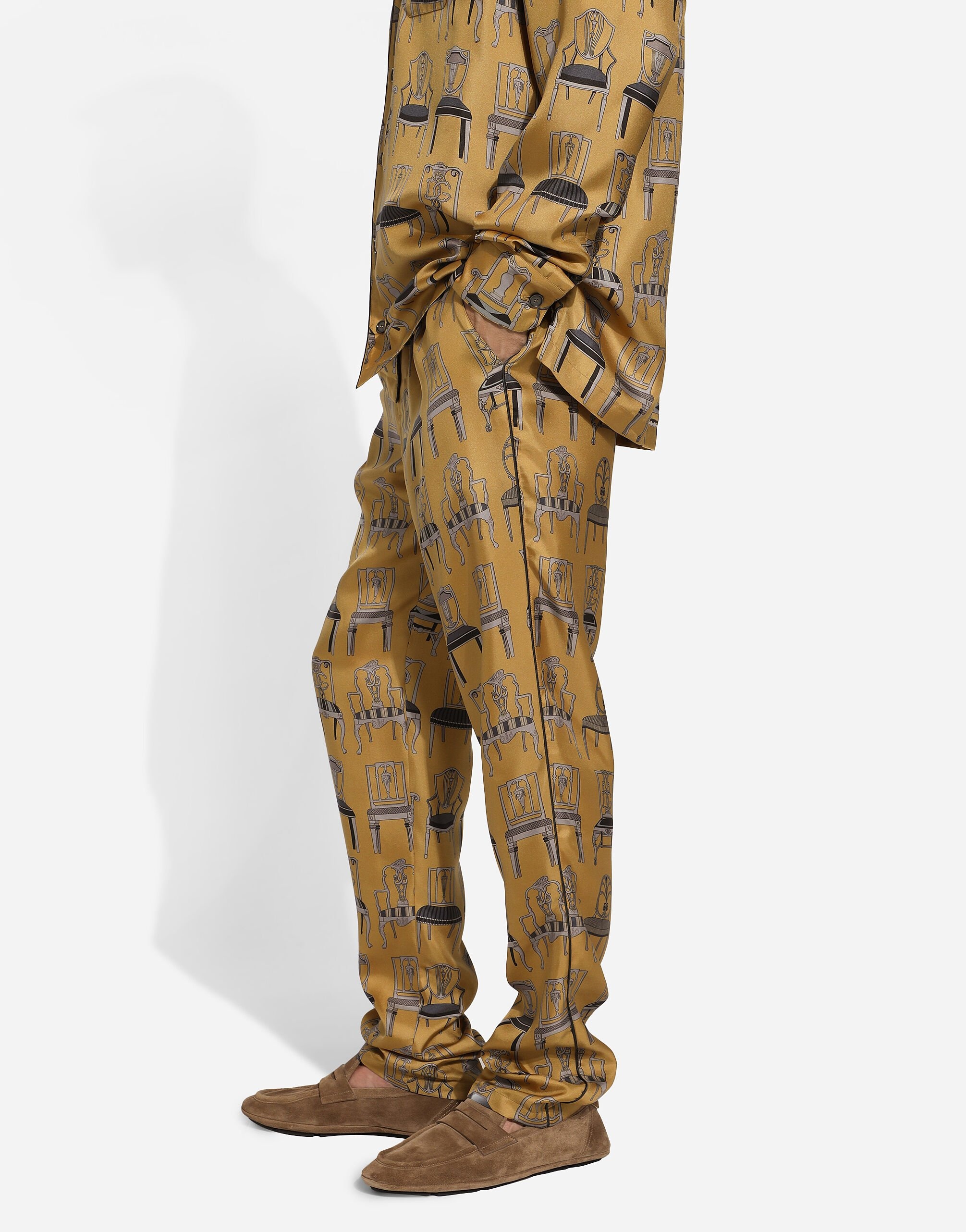 Printed silk twill jogging pants - 2