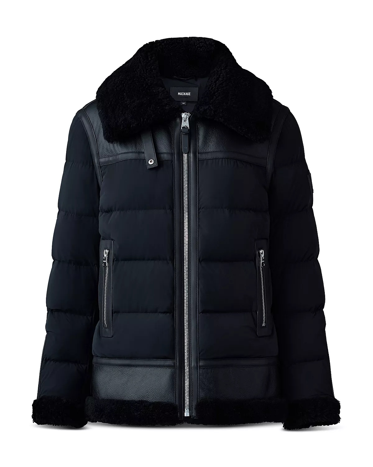 Vanna Mixed-Media Shearling Down Jacket - 4