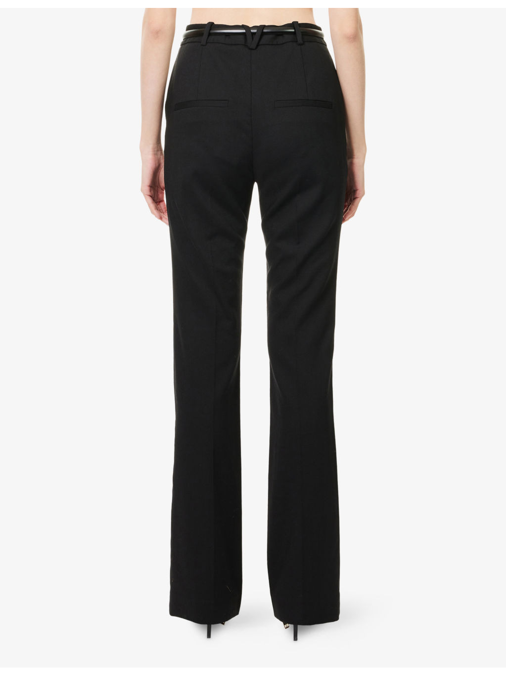 Gracie Belted Stretch-Wool Trousers - 4
