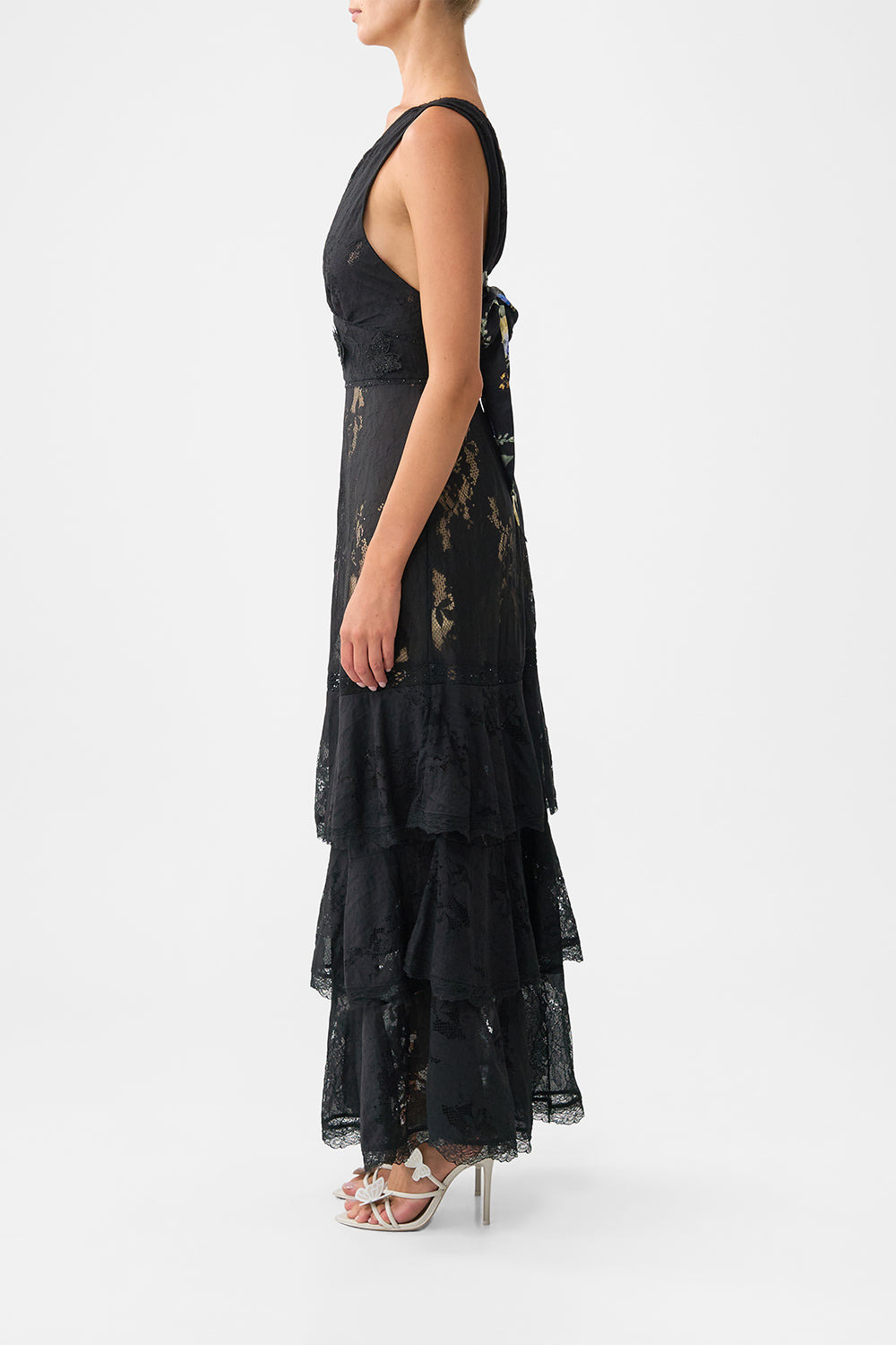 TIERED RUFFLE HEM DRESS - 4