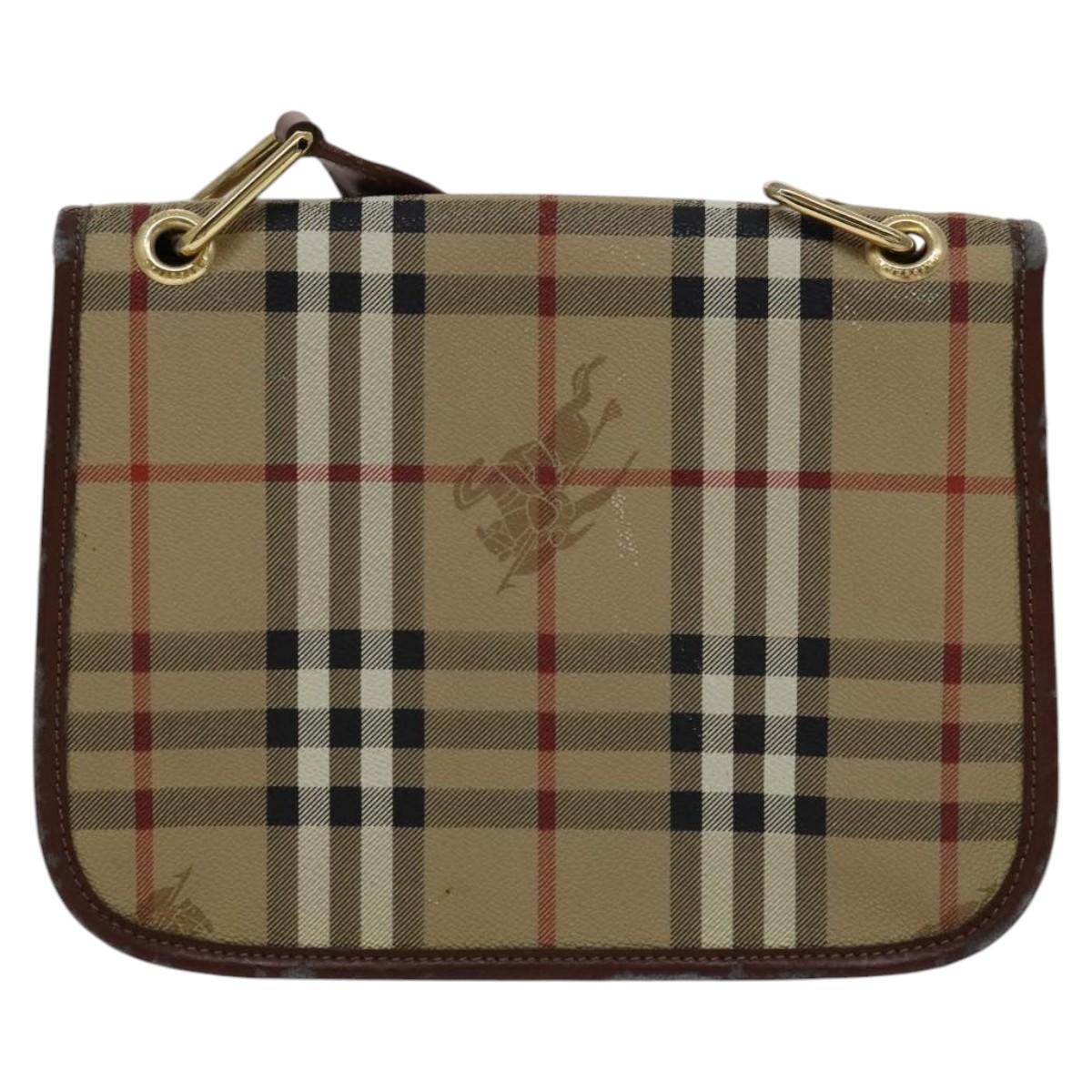 Burberry Nova Check Shoulder Bag Pvc Beige Brown Gold - 3