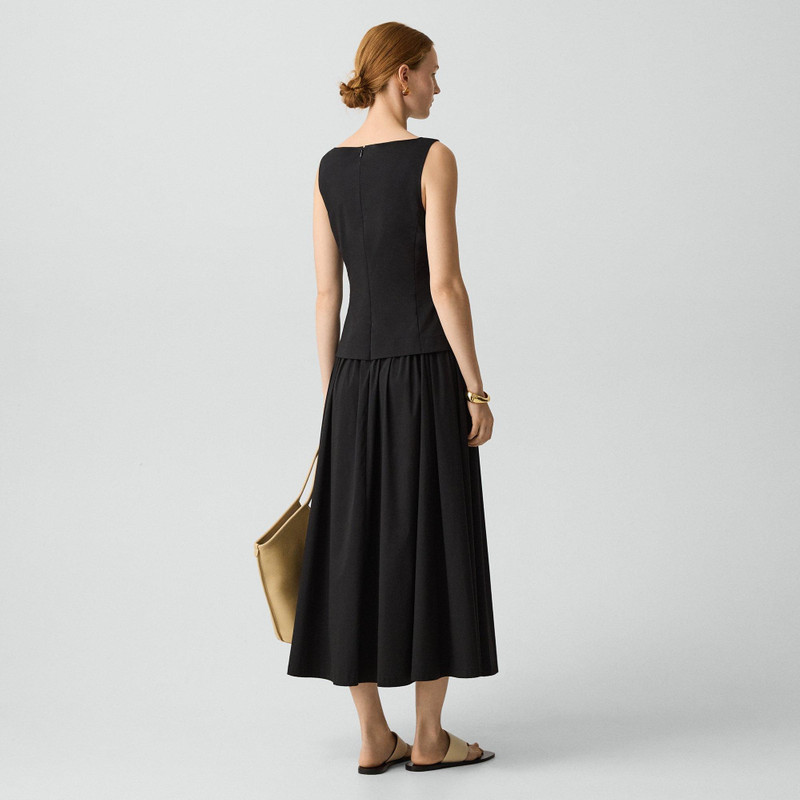 Theory Boatneck Midi Dress in Relaxed Poplin outlook