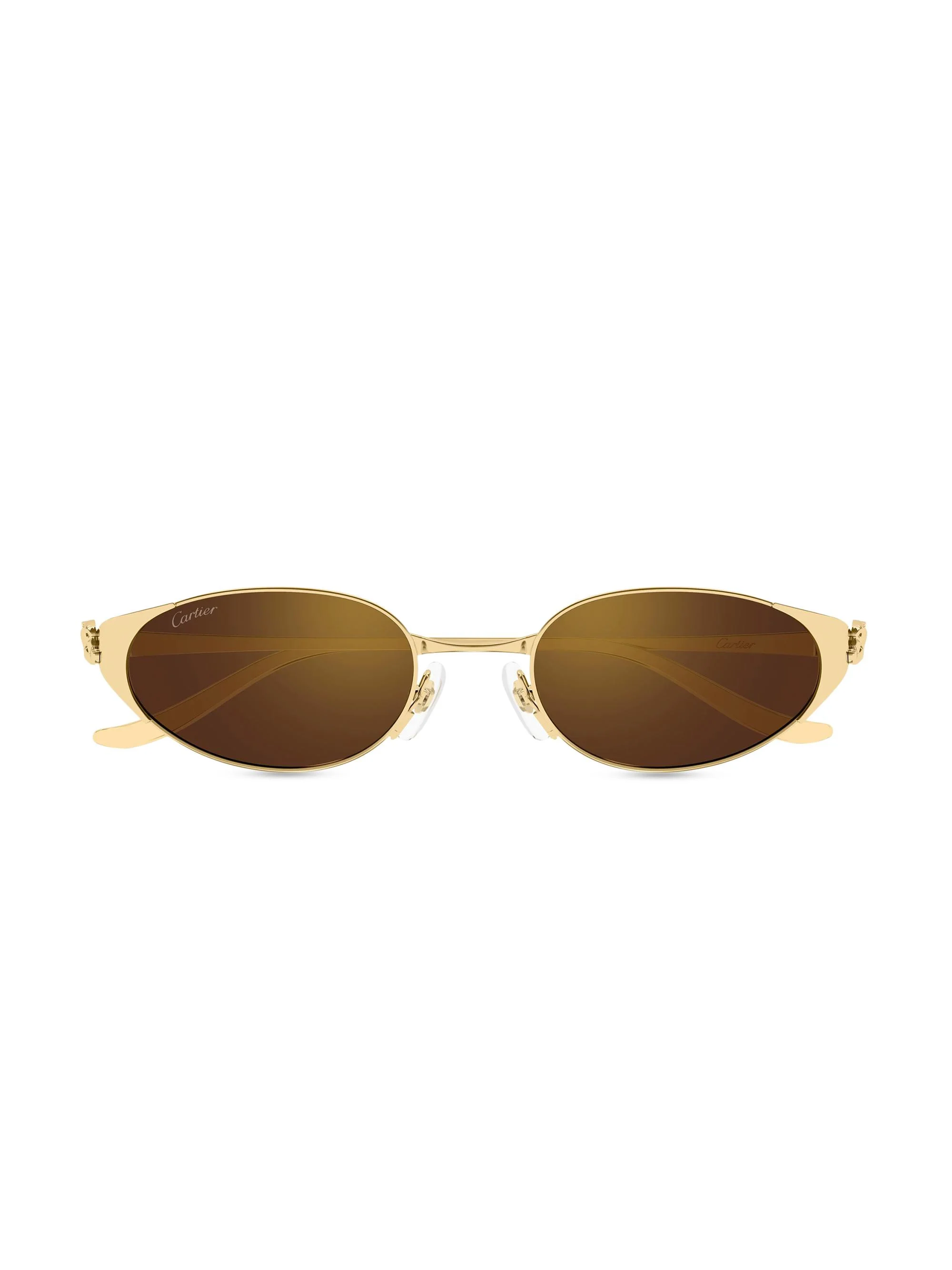 Women's Panthère Classic 53MM 24K-Gold-Plated Oval Sunglasses - Gold Brown - 1