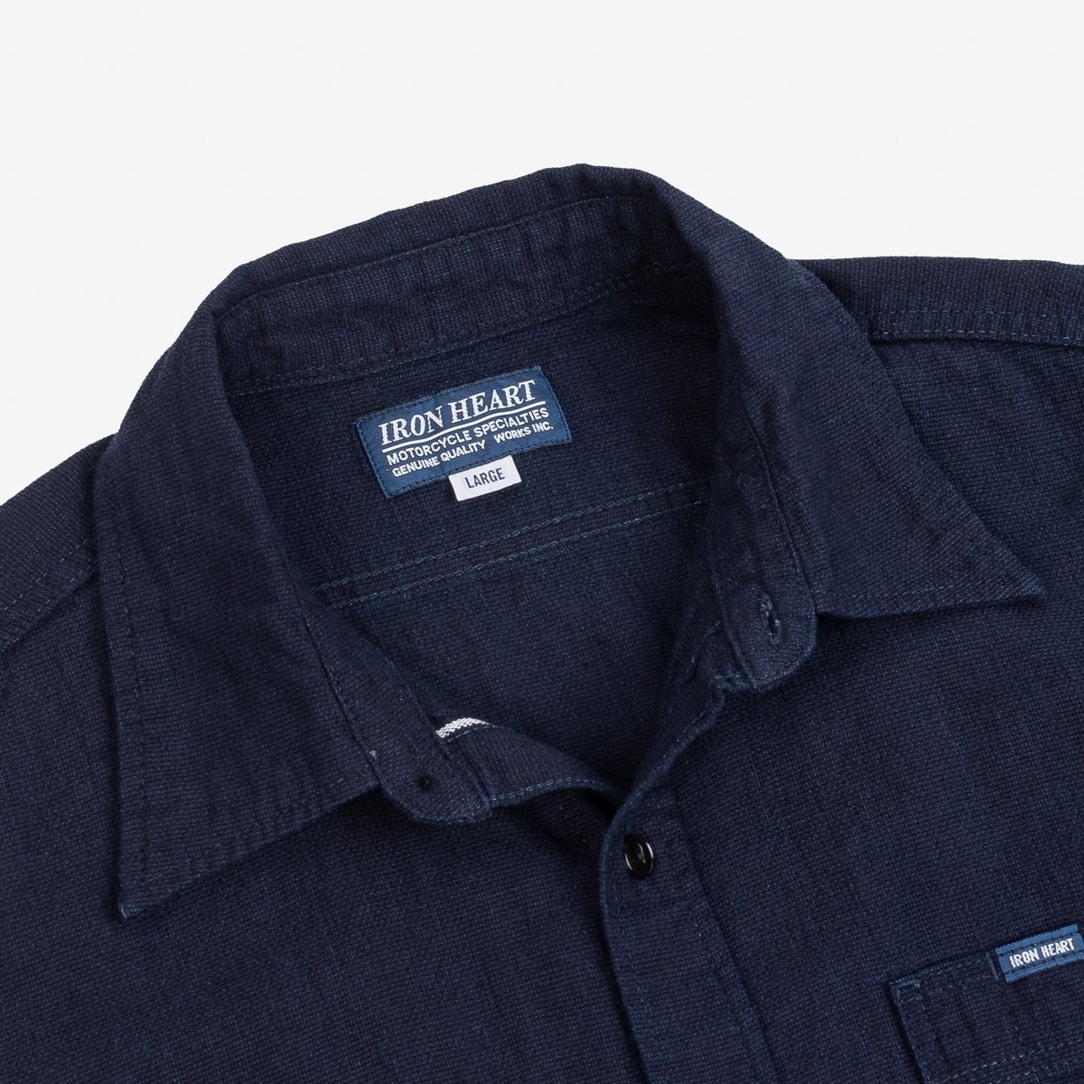 IHSH-358-IND 5oz Dobby Cloth Work Shirt - Indigo - 8