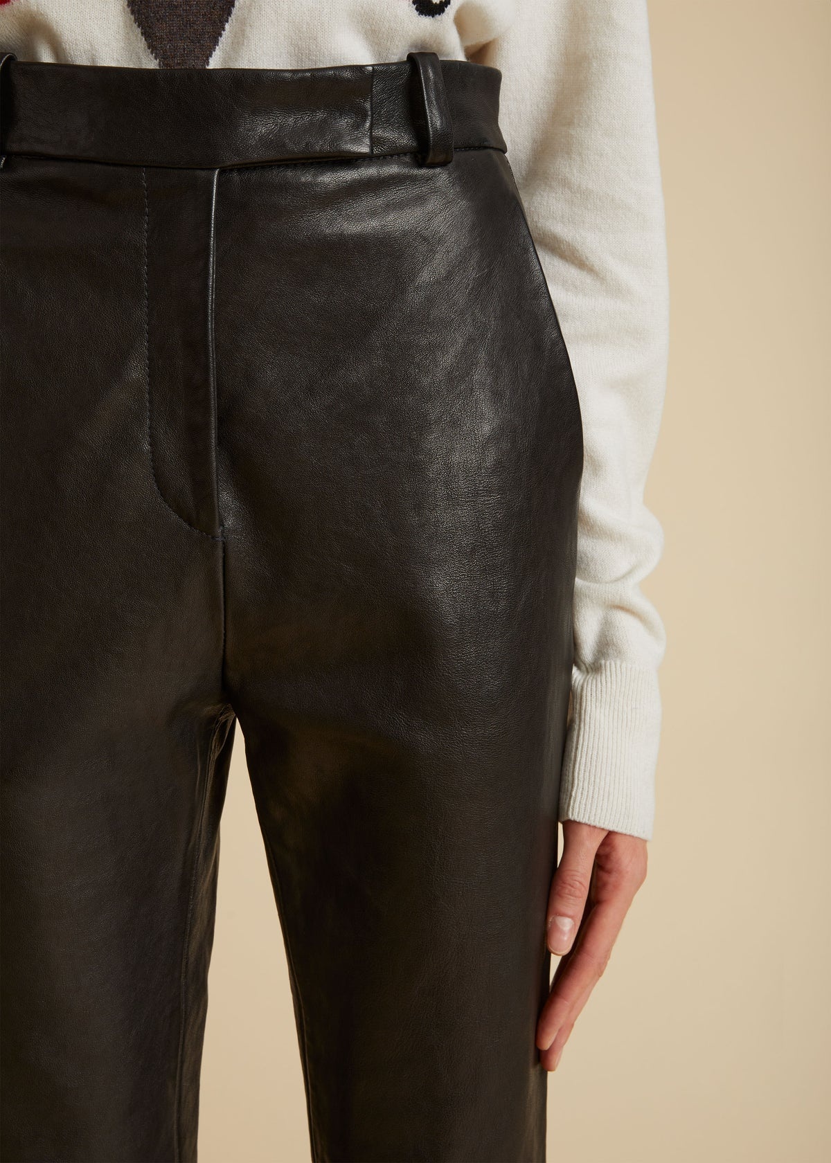 The Emile Pant in Black Leather - 5