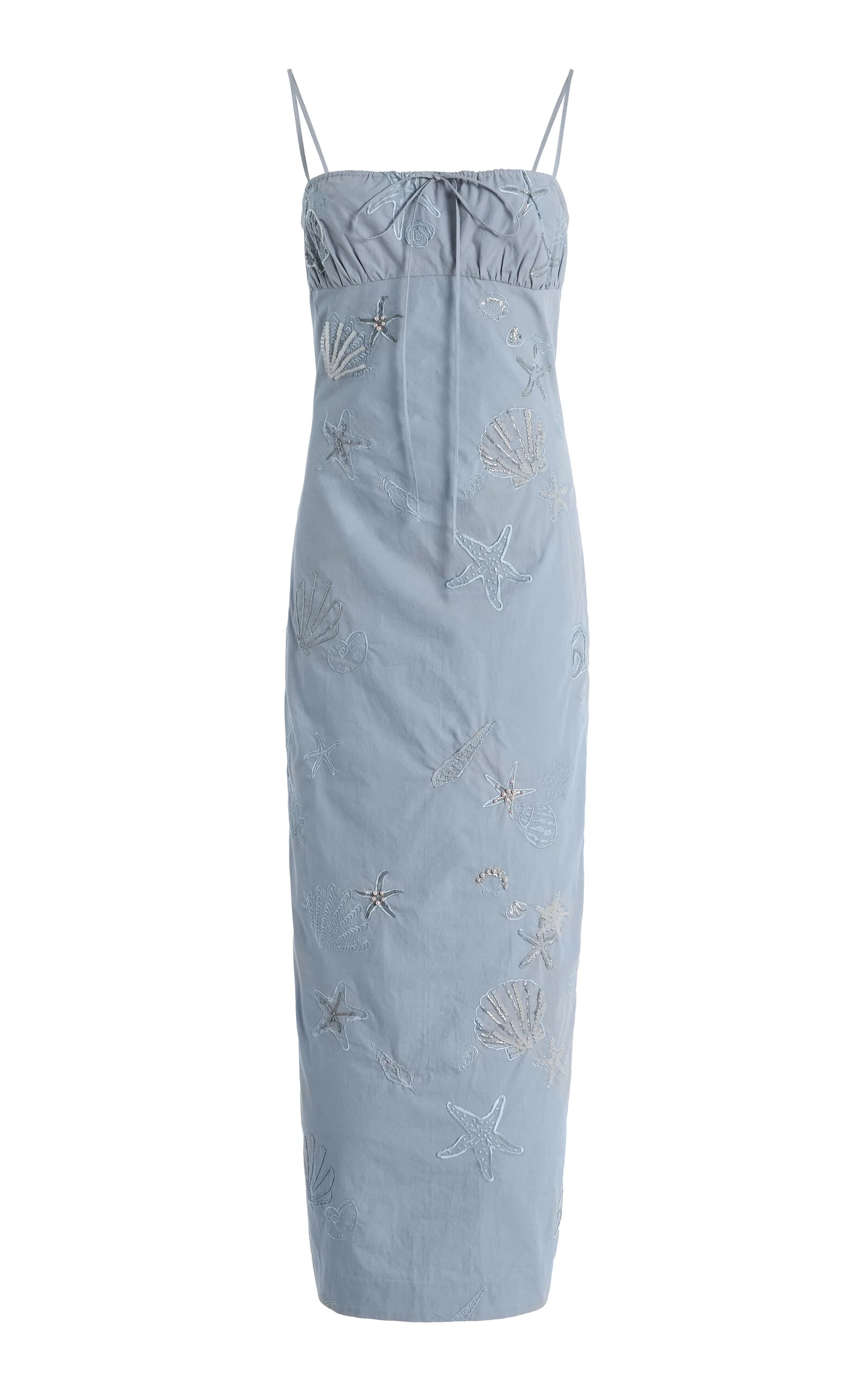Riri Embroidered Cotton Midi Dress blue - 1