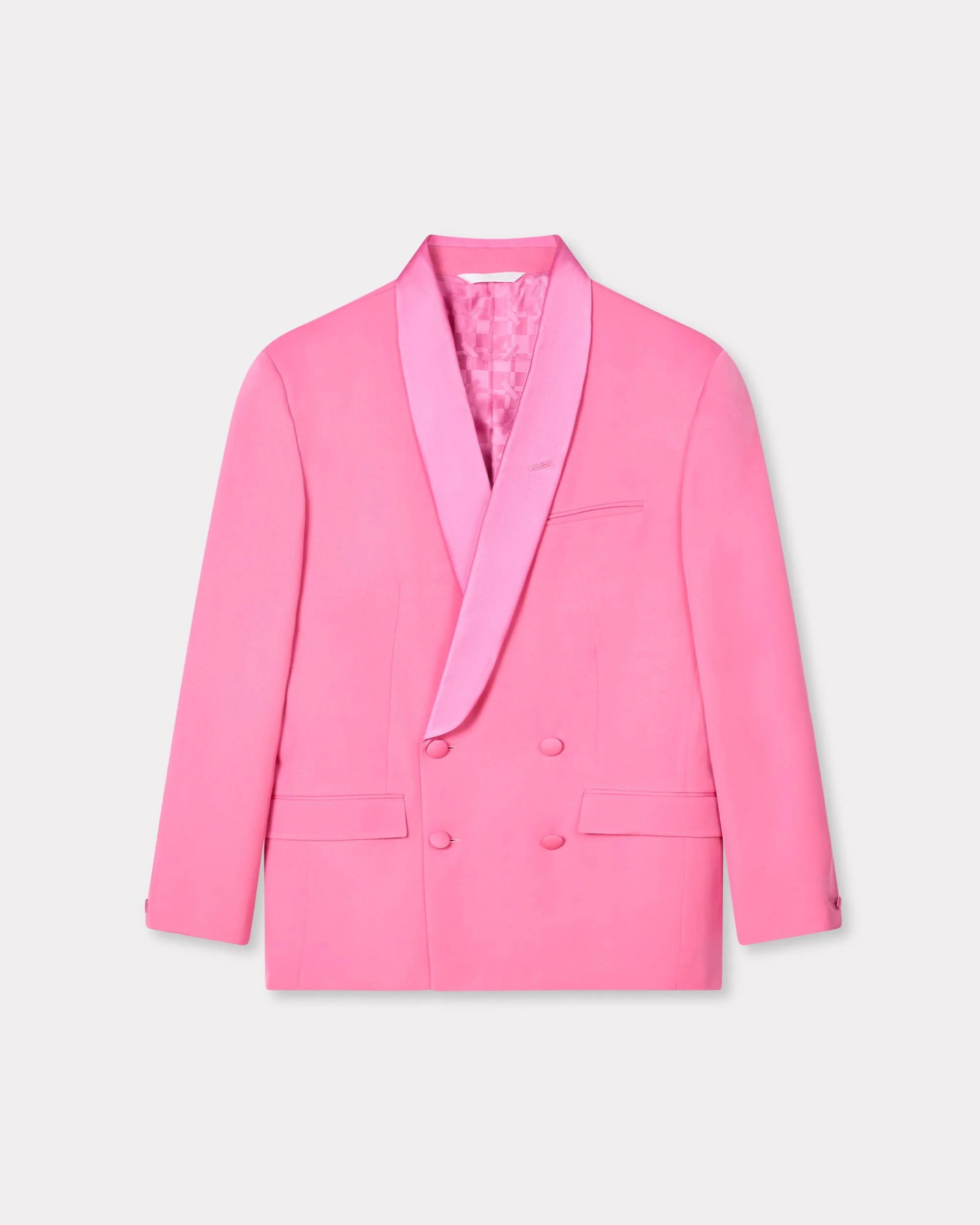 Shawl lapel double breasted jacket in virgin wool - 1