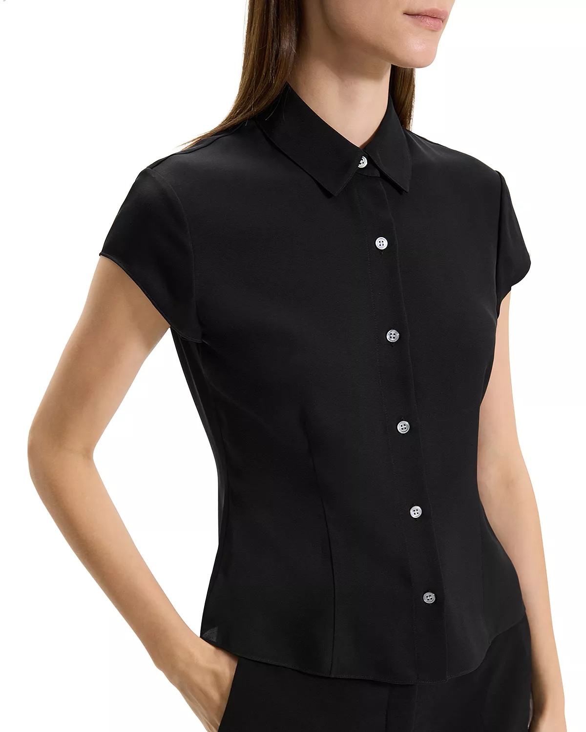 Silk Cap Sleeve Shirt - 4