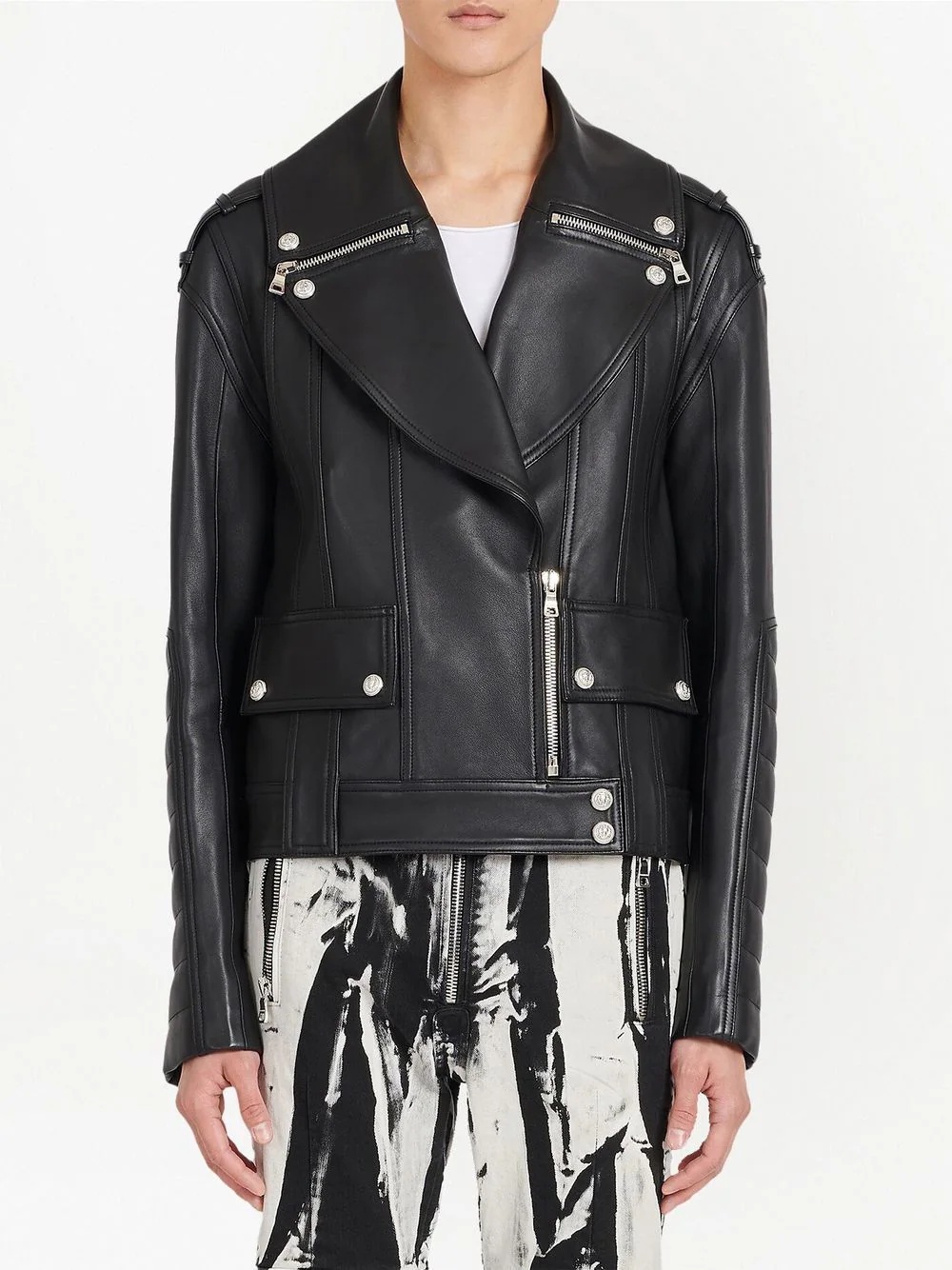 leather biker jacket - 3