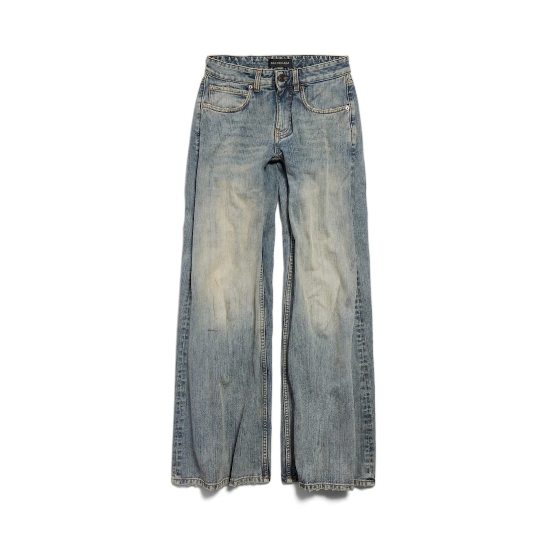 Women's Low Waist Baggy Pants in Blue - 1