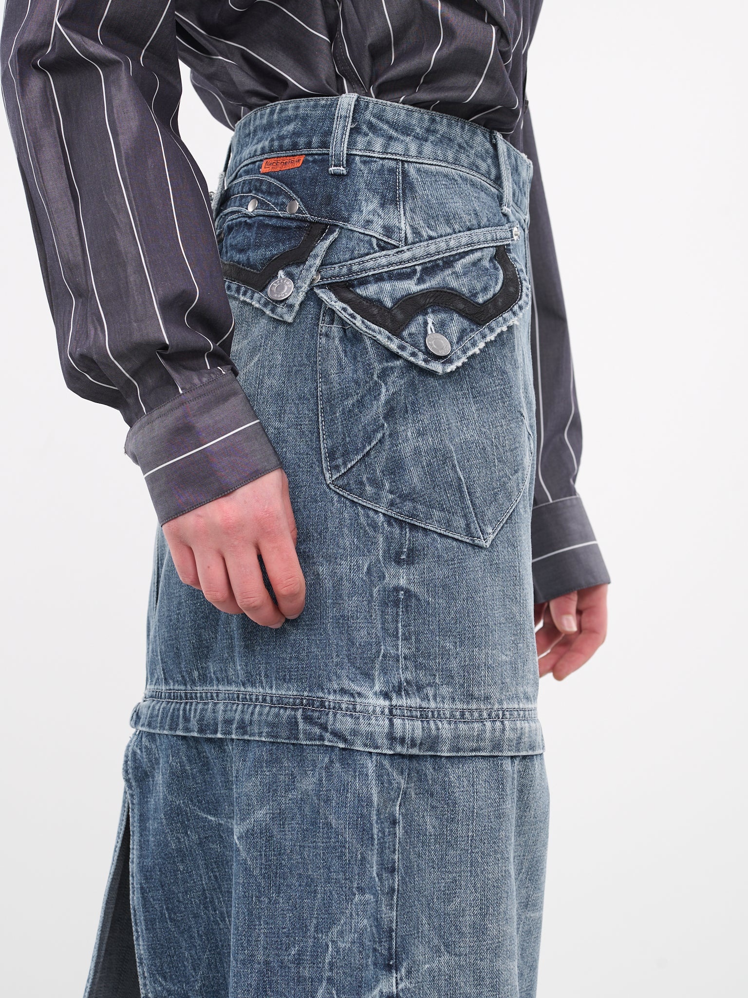 Zip-Off Denim Skirt - 5