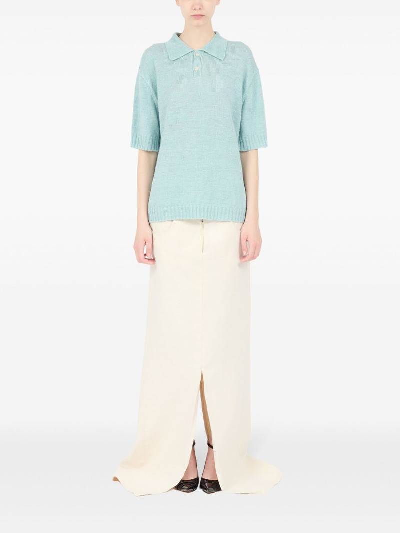 Maison Margiela short-sleeve hemp polo top outlook