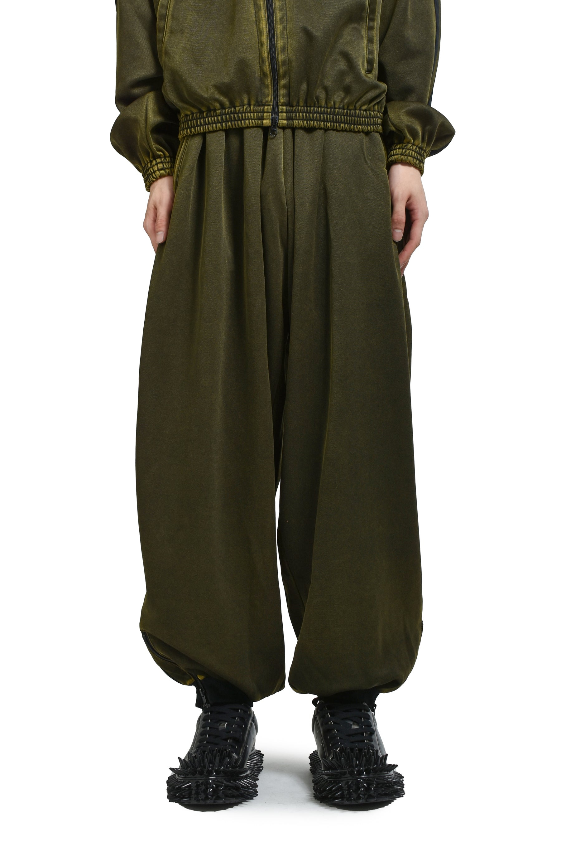 FADED BLACK TRACK PANTS / YEL - 1