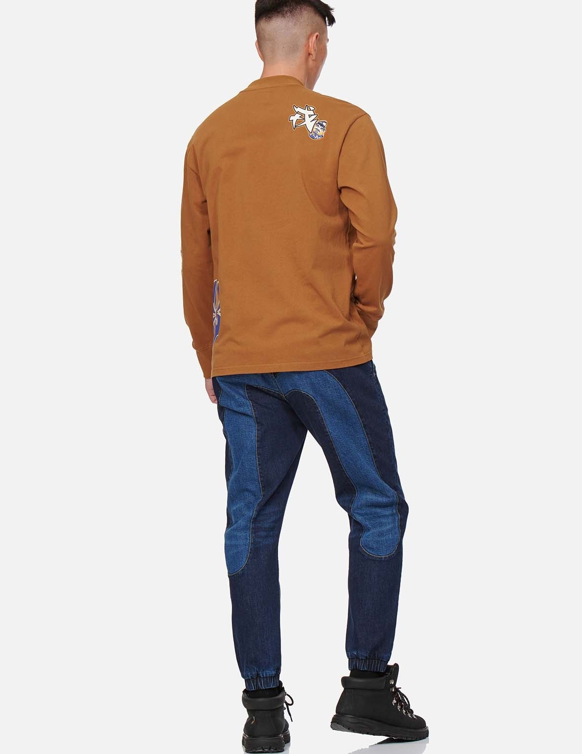TWO-TONE DAICOCK INSERT DENIM JOGGER PANTS - 3