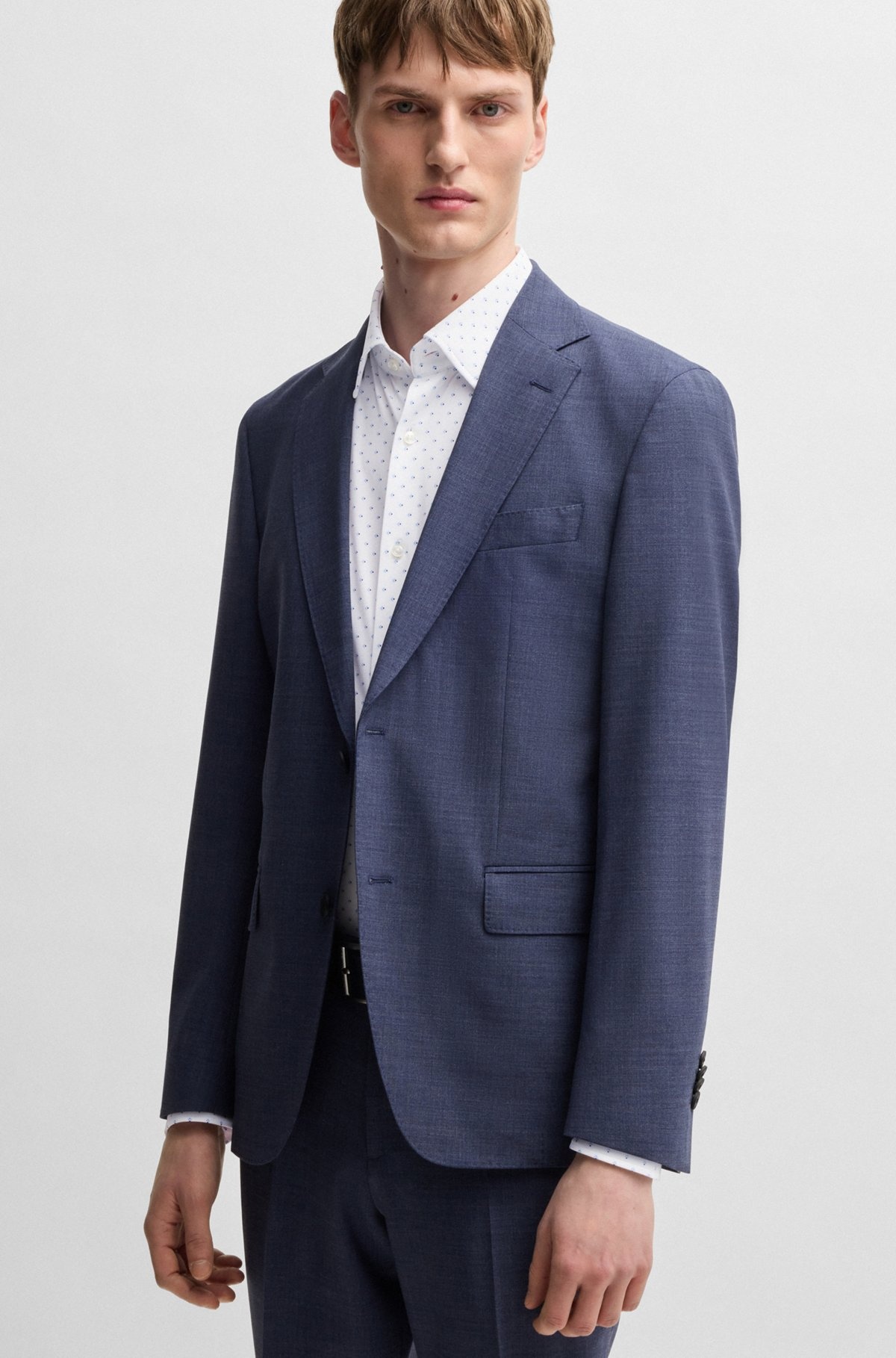 SLIM-FIT SHIRT IN GEOMETRIC-PRINT PERFORMANCE-STRETCH FABRIC - 6