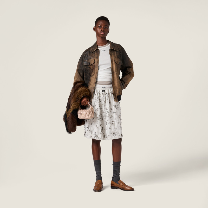 Miu Miu Embroidered duchesse skirt outlook