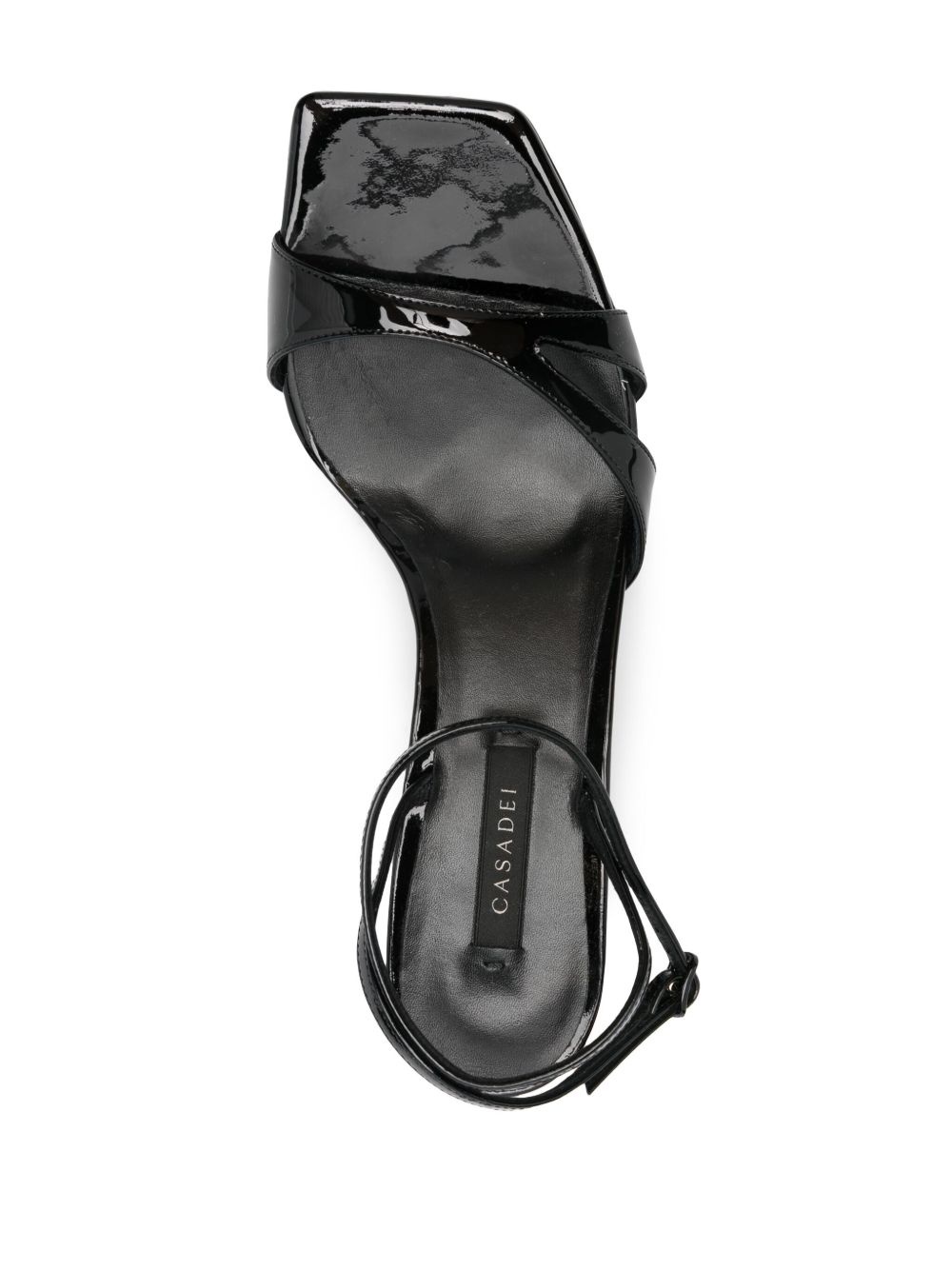 cut-out patent-leather sandals - 4