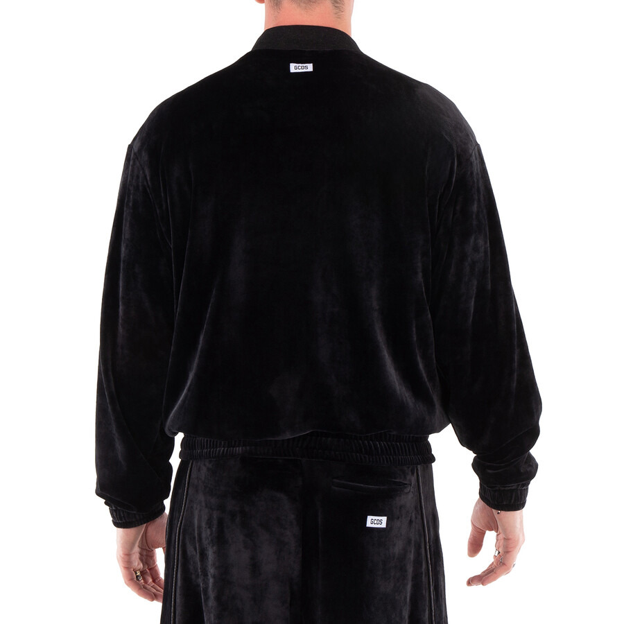 GCDS Logo-Embroidered Velvet Zip-Up Sweatshirt - 5