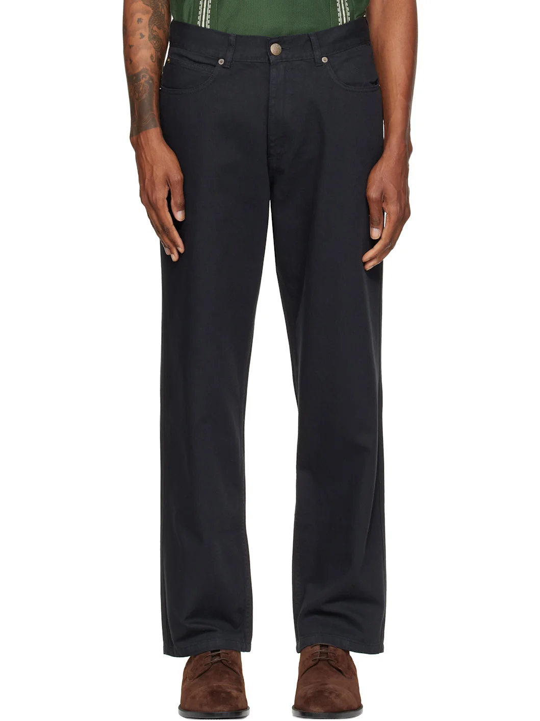 Black Coarse Trousers - 1