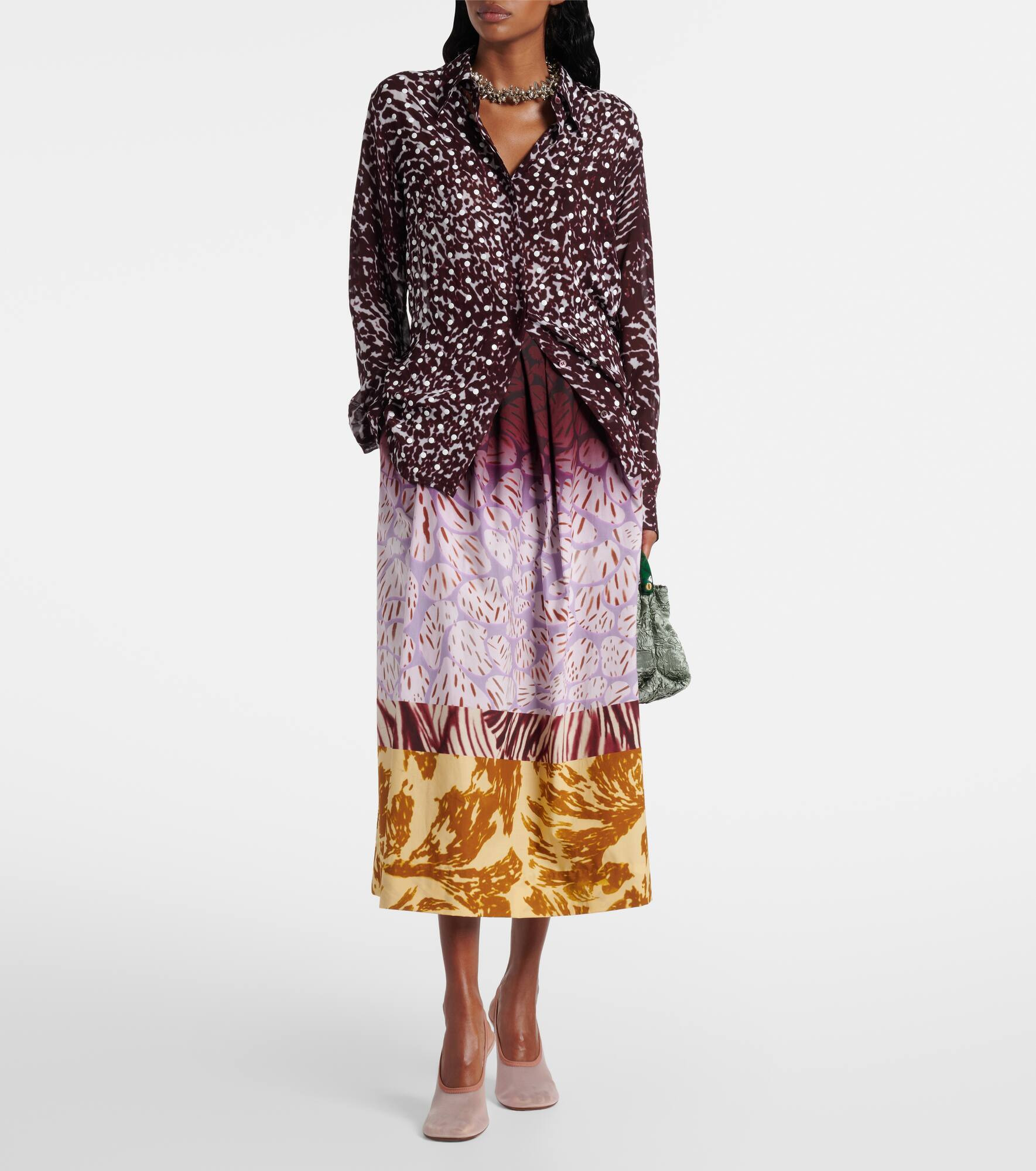 Printed cotton maxi skirt - 2