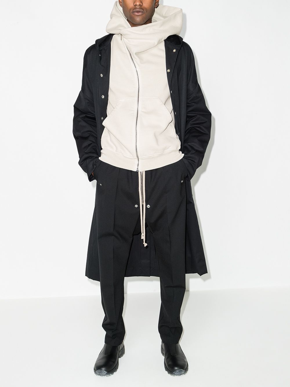 asymmetric zip-up hoodie - 5