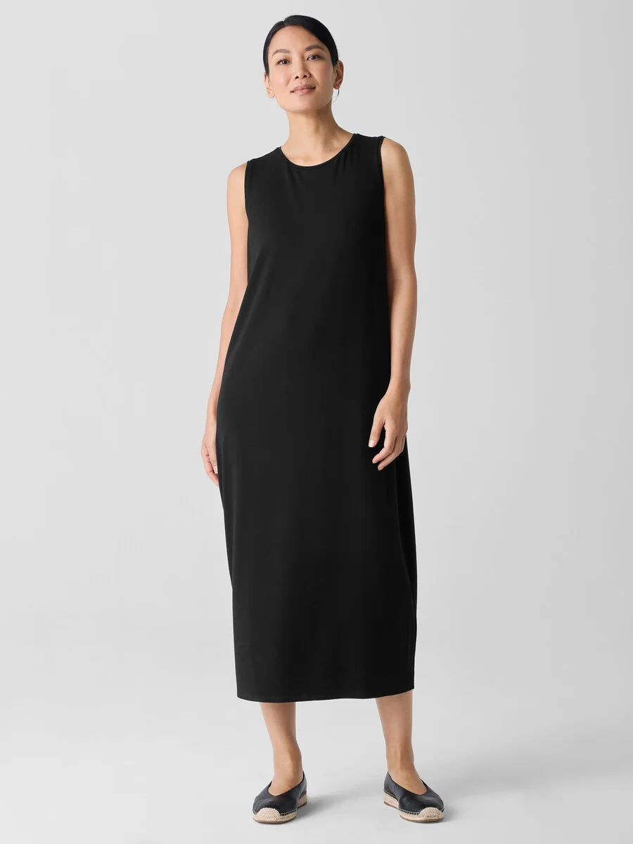 EILEEN FISHER Stretch Jersey Knit Round Neck Dress - F5TFF-D5320 | REVERSIBLE EILEEN FISHER Stretch Jersey Knit Round Neck Dress - F5TFF-D5320 | REVERSIBLE