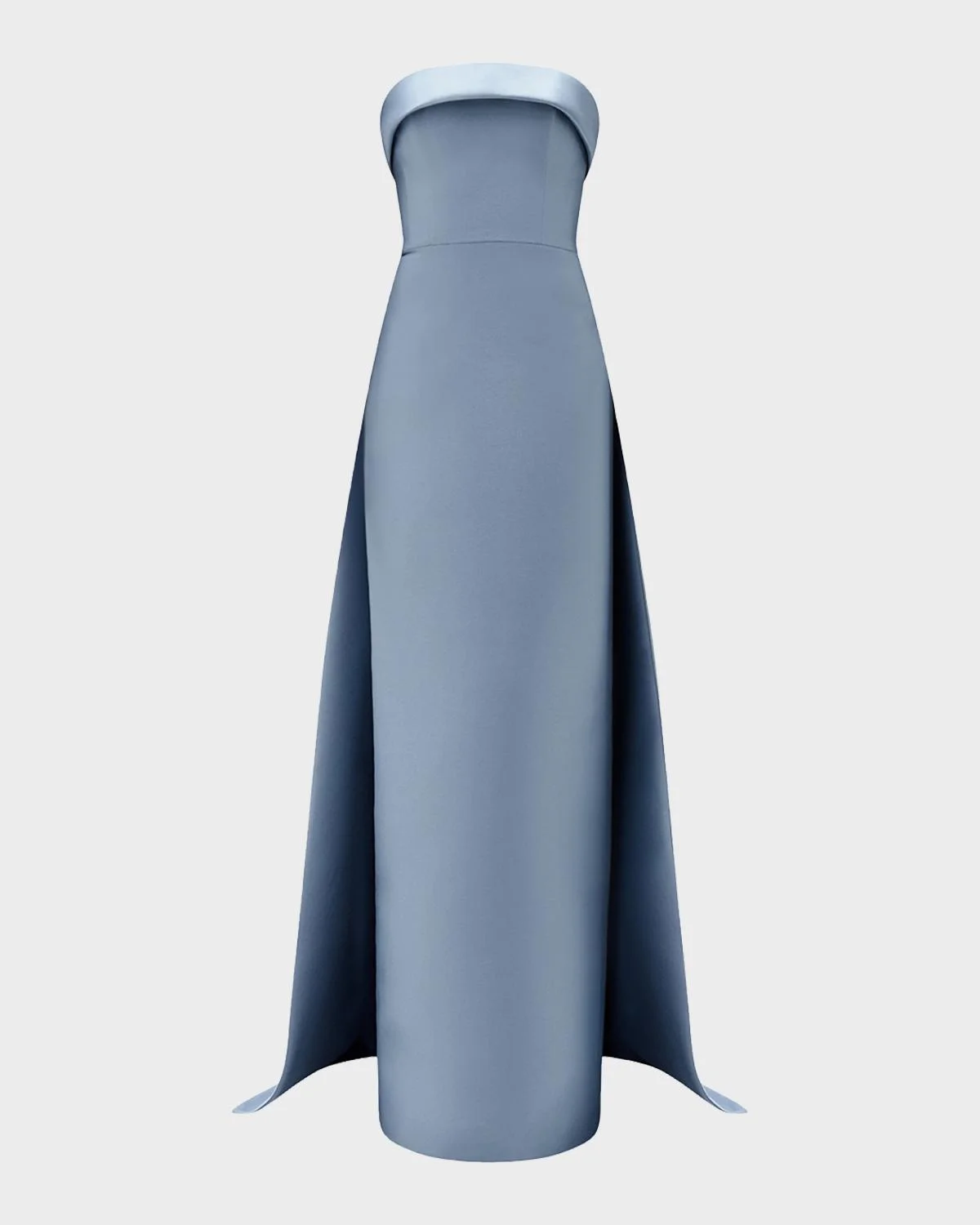 Strapless Column Gown with Detachable Cape - 1