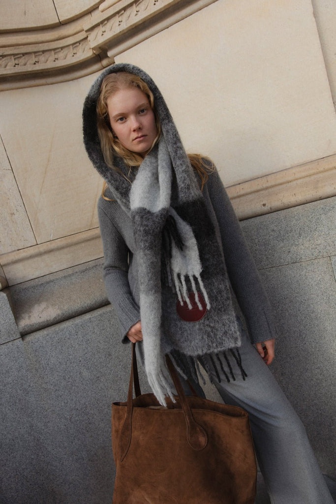 PULL THROUGH SCARF GRAY CHECK - 6